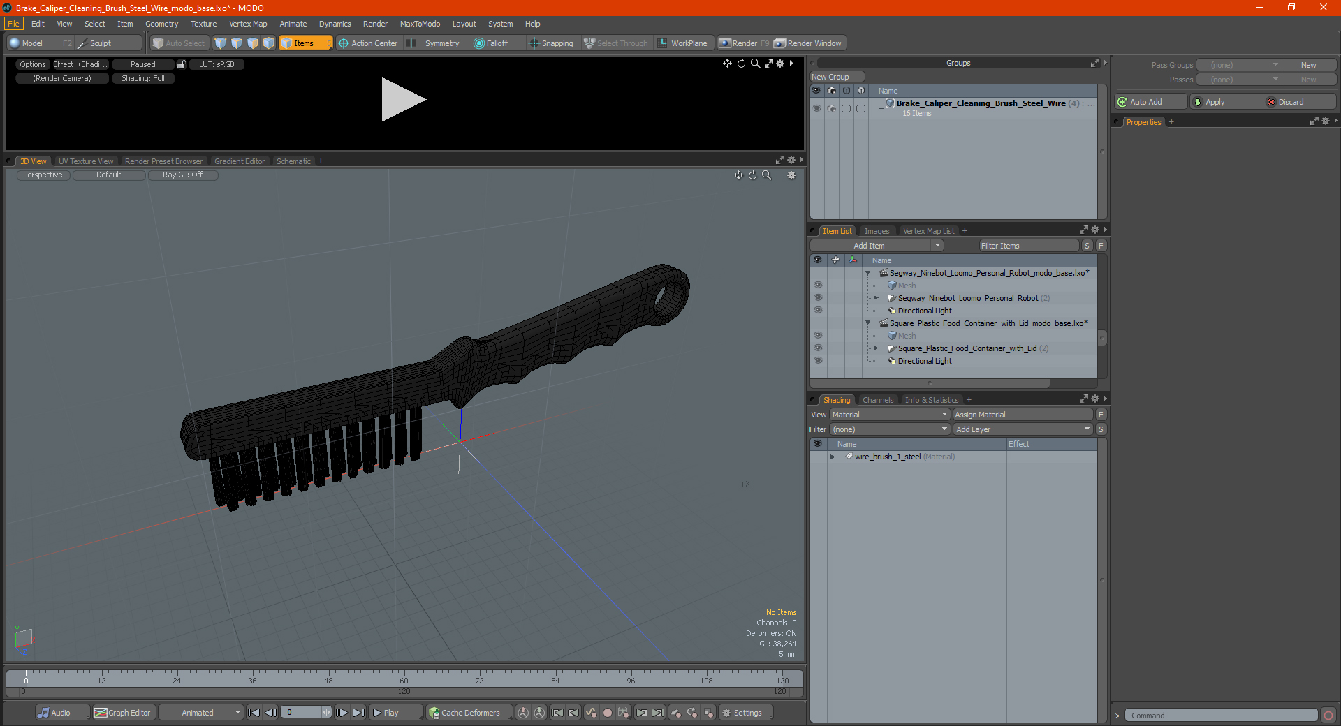 Brake Caliper Cleaning Brush Steel Wire 3D model