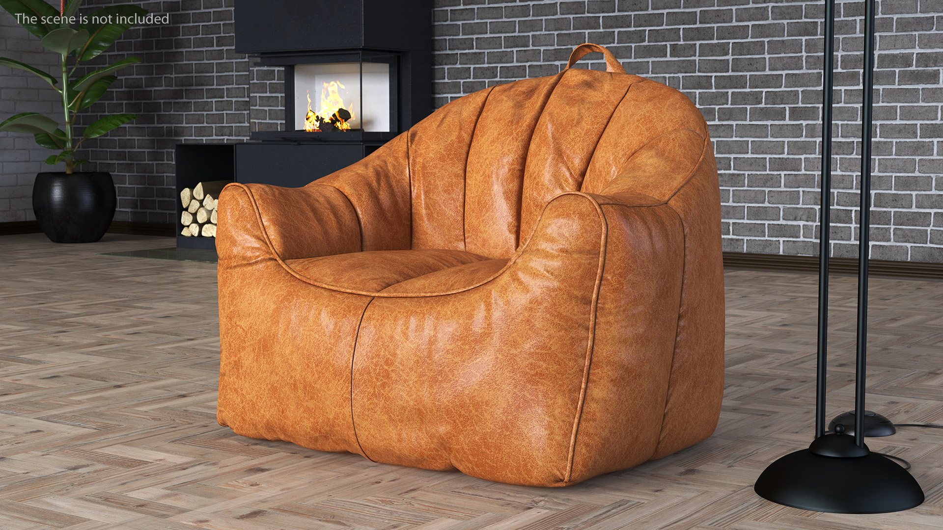 3D model Hug Bean Bag Armchair Brown Leather