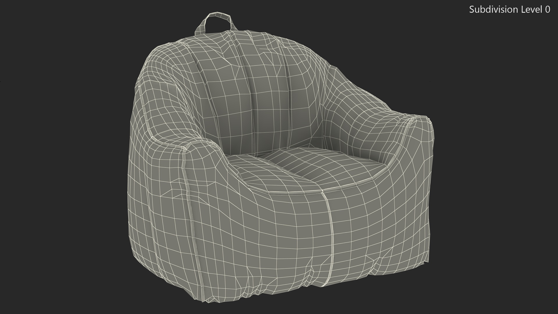 3D model Hug Bean Bag Armchair Brown Leather