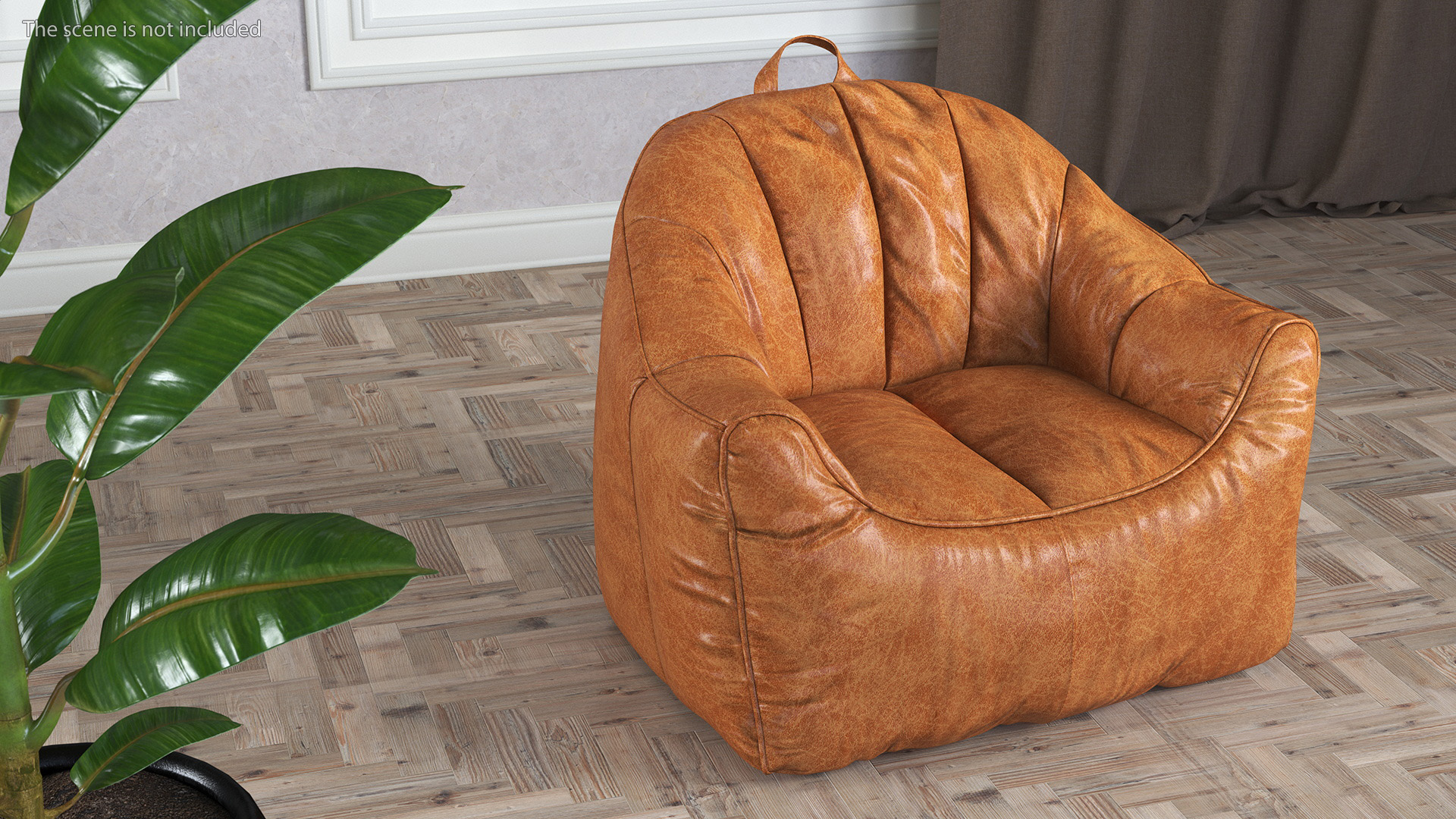 3D model Hug Bean Bag Armchair Brown Leather