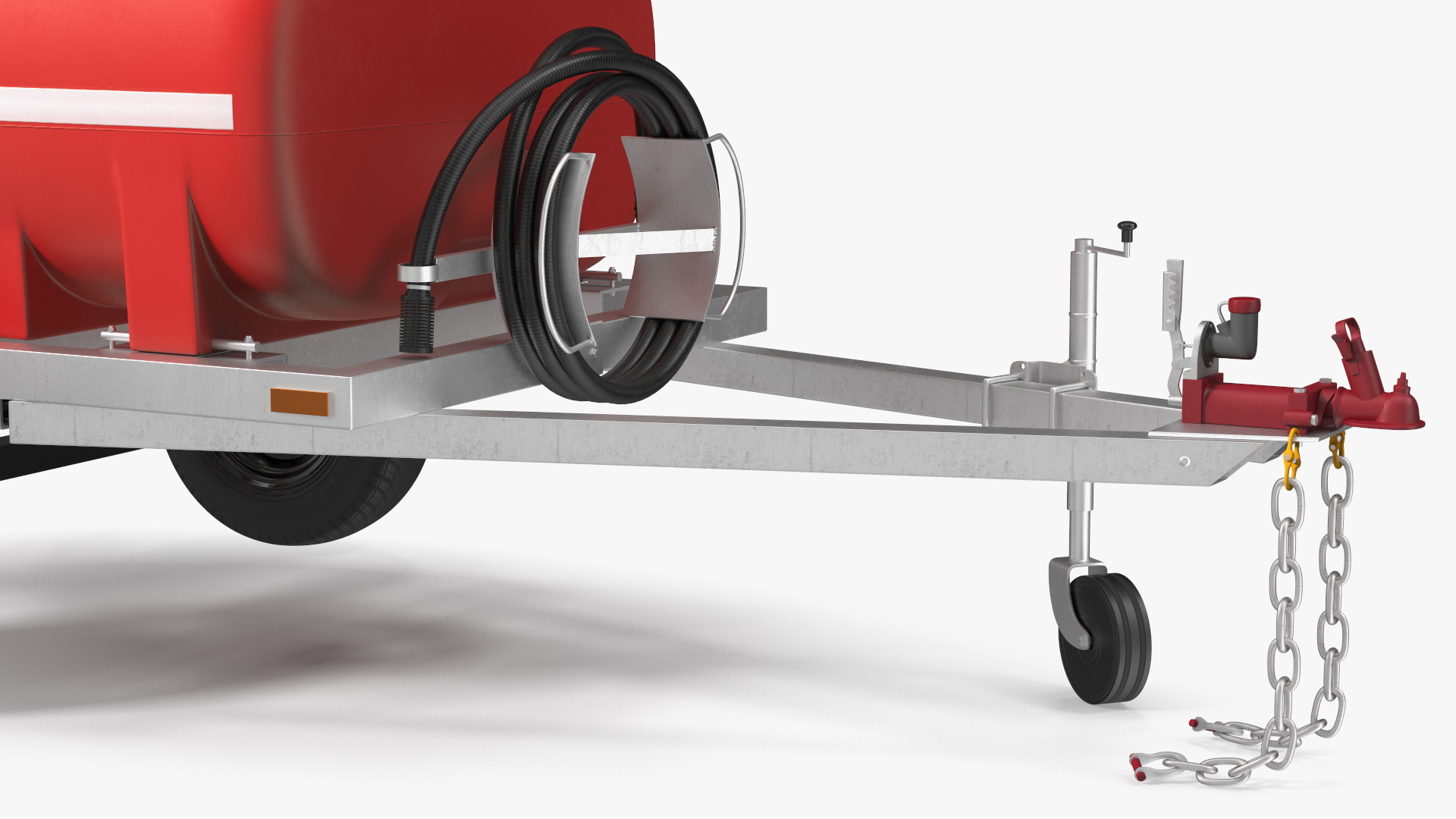 3D Portable Fire Tank Trailer with Pump Rigged model