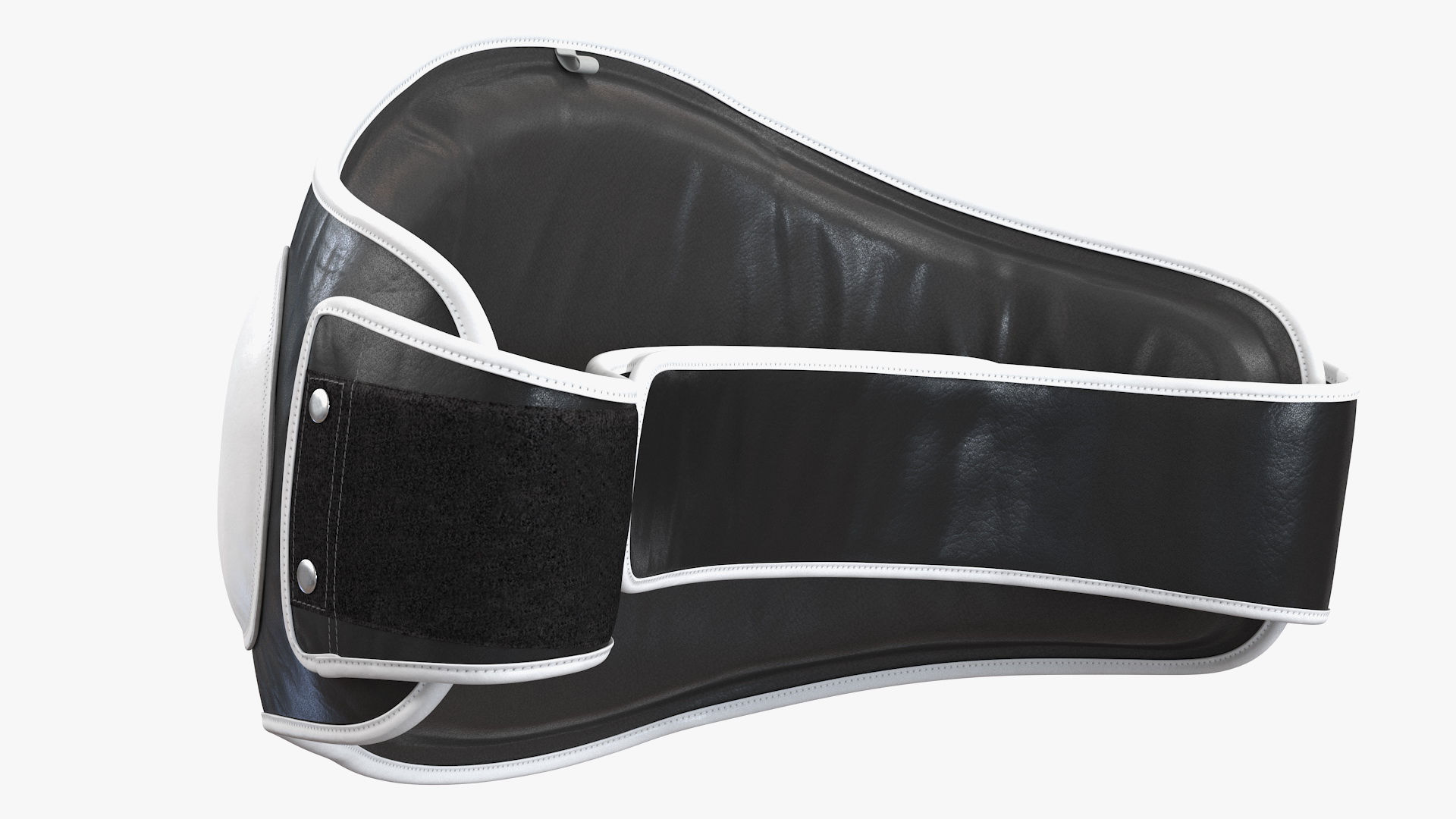 Muay Thai Leather Belly Pad Black White 3D model