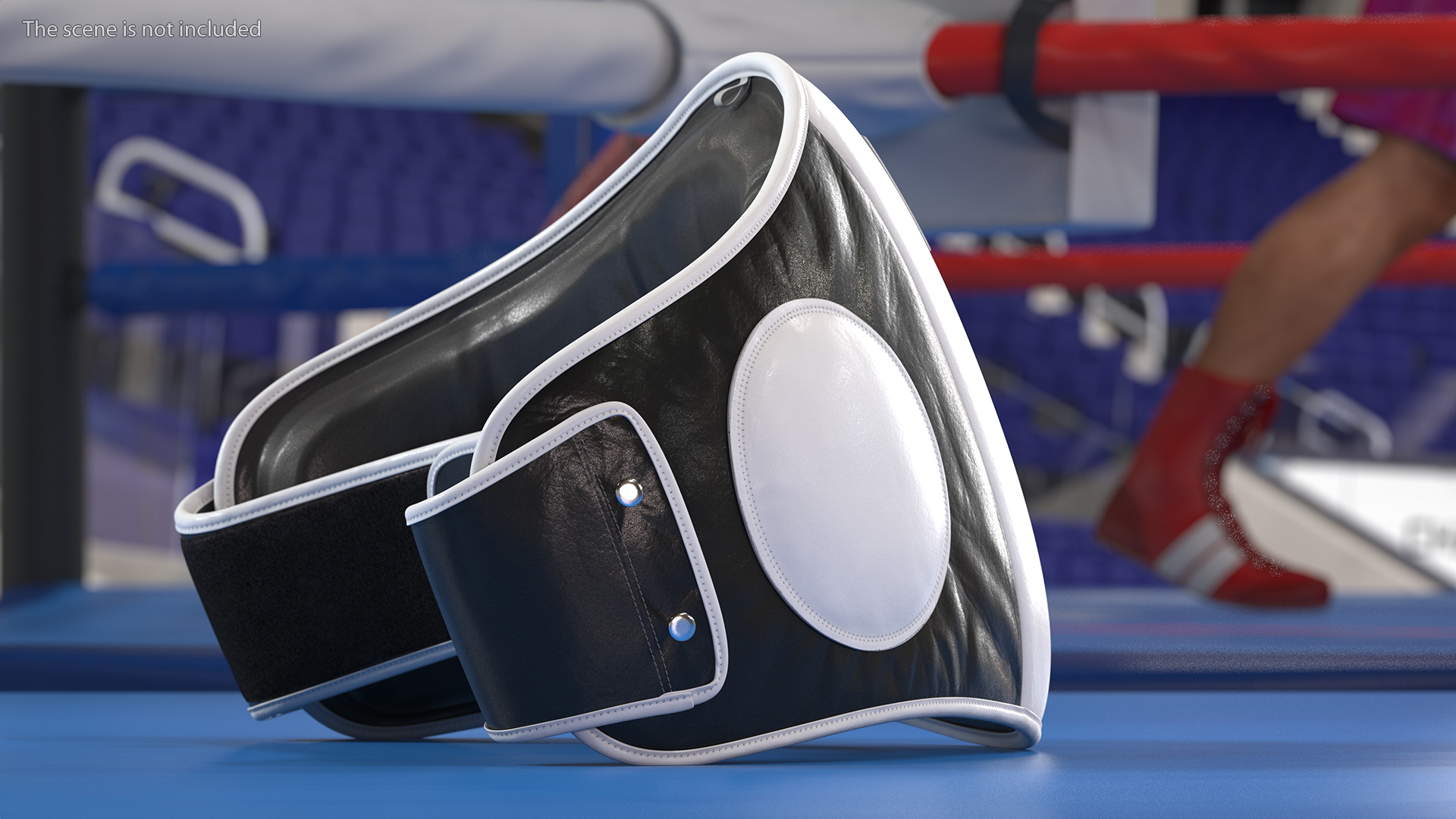 Muay Thai Leather Belly Pad Black White 3D model