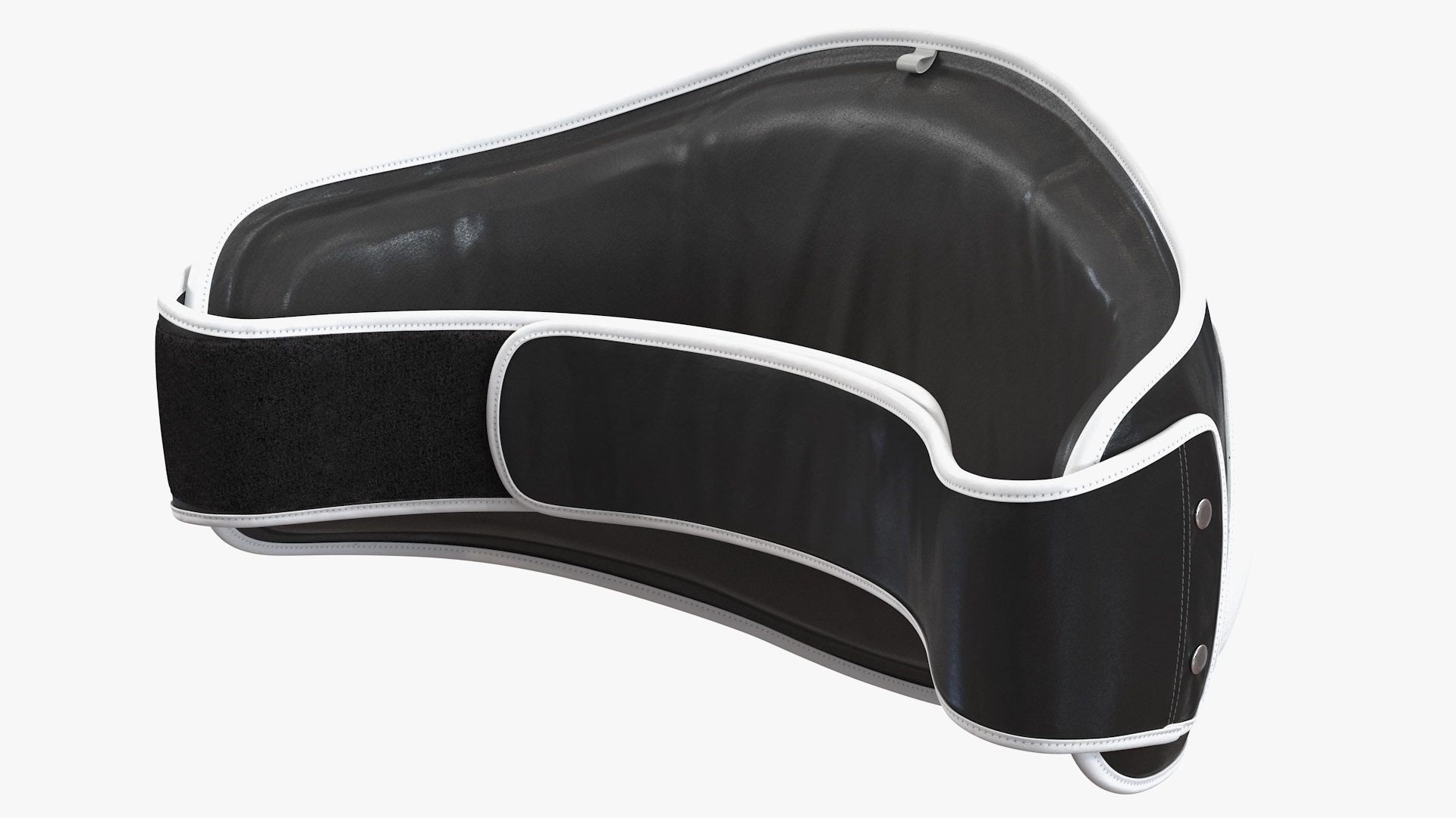 Muay Thai Leather Belly Pad Black White 3D model