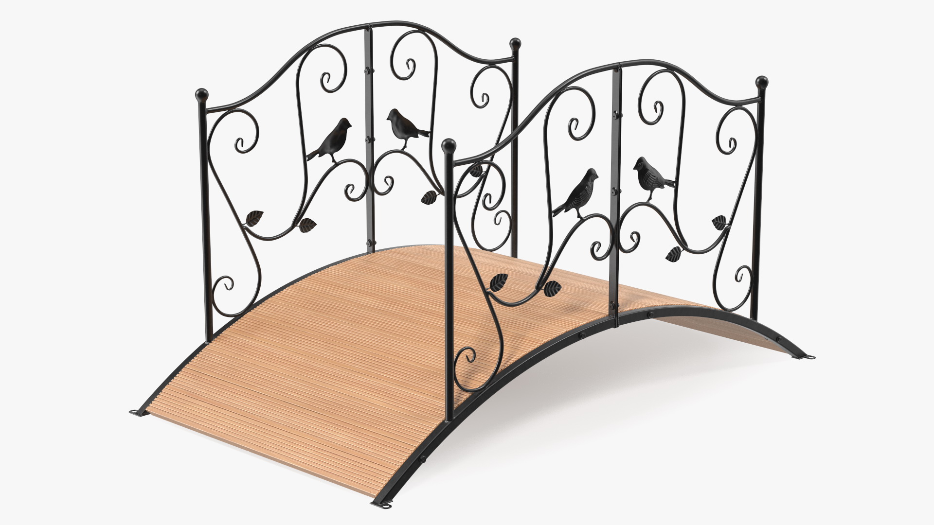 3D model Decorative Iron Garden Bridge Black