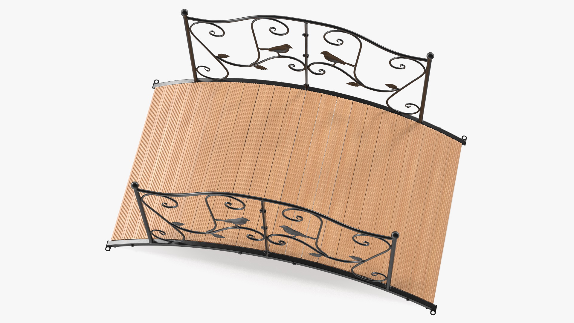 3D model Decorative Iron Garden Bridge Black