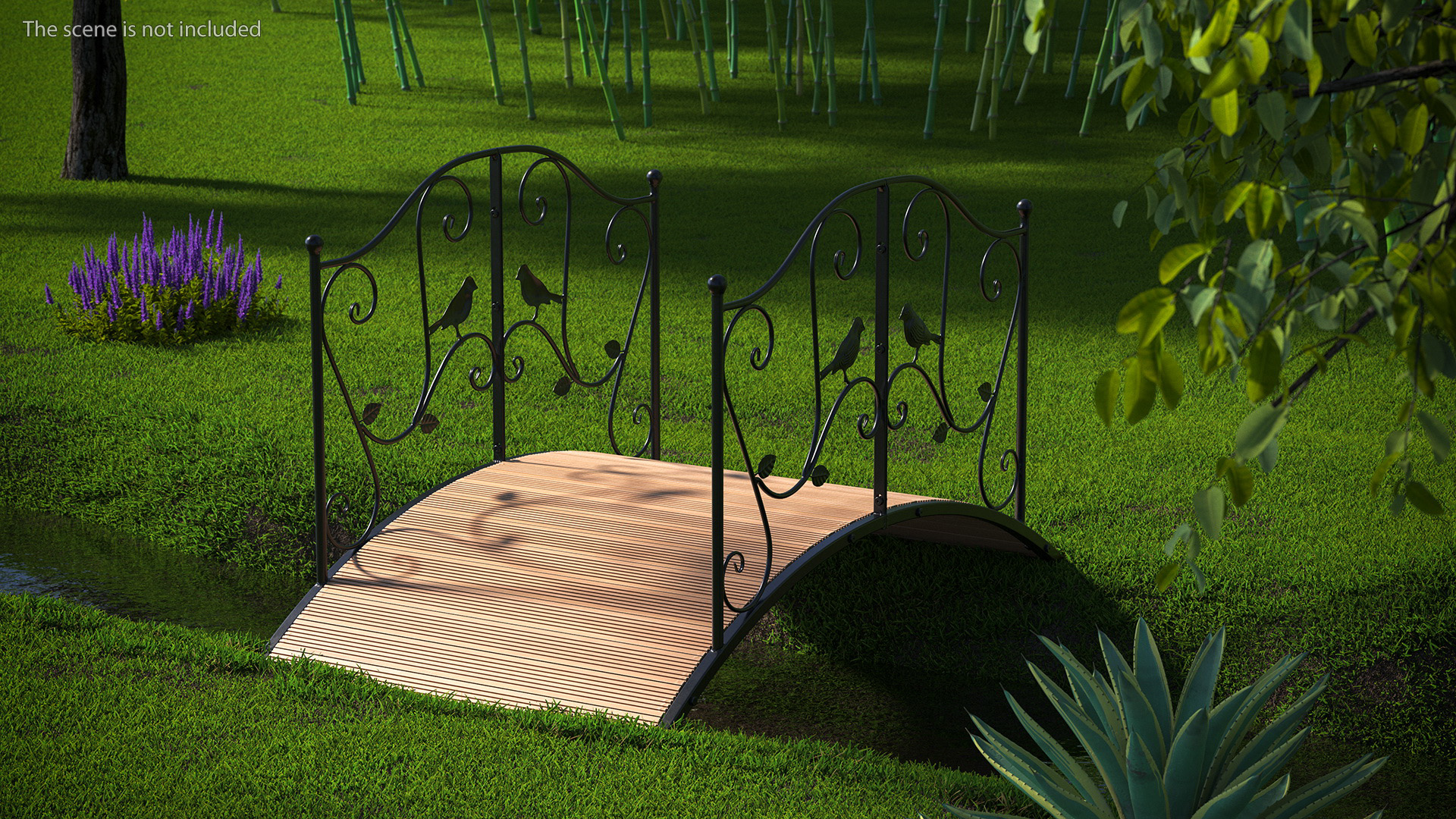 3D model Decorative Iron Garden Bridge Black