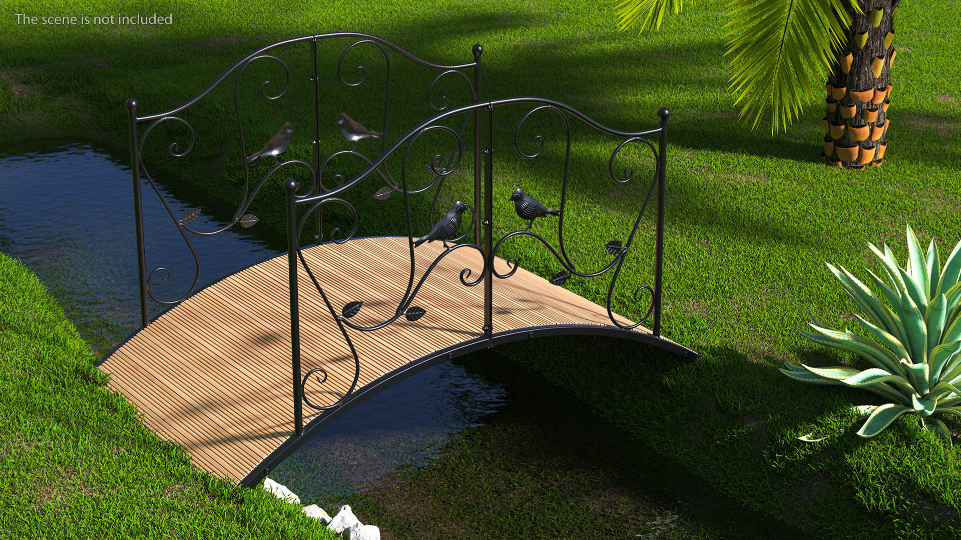 3D model Decorative Iron Garden Bridge Black
