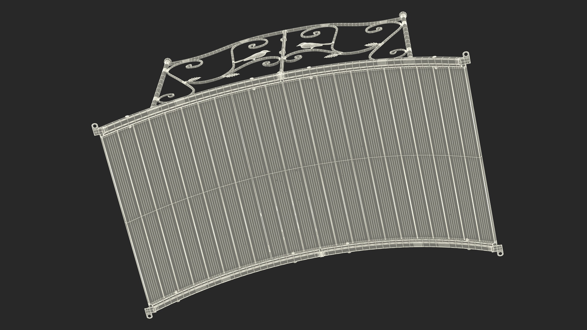 3D model Decorative Iron Garden Bridge Black