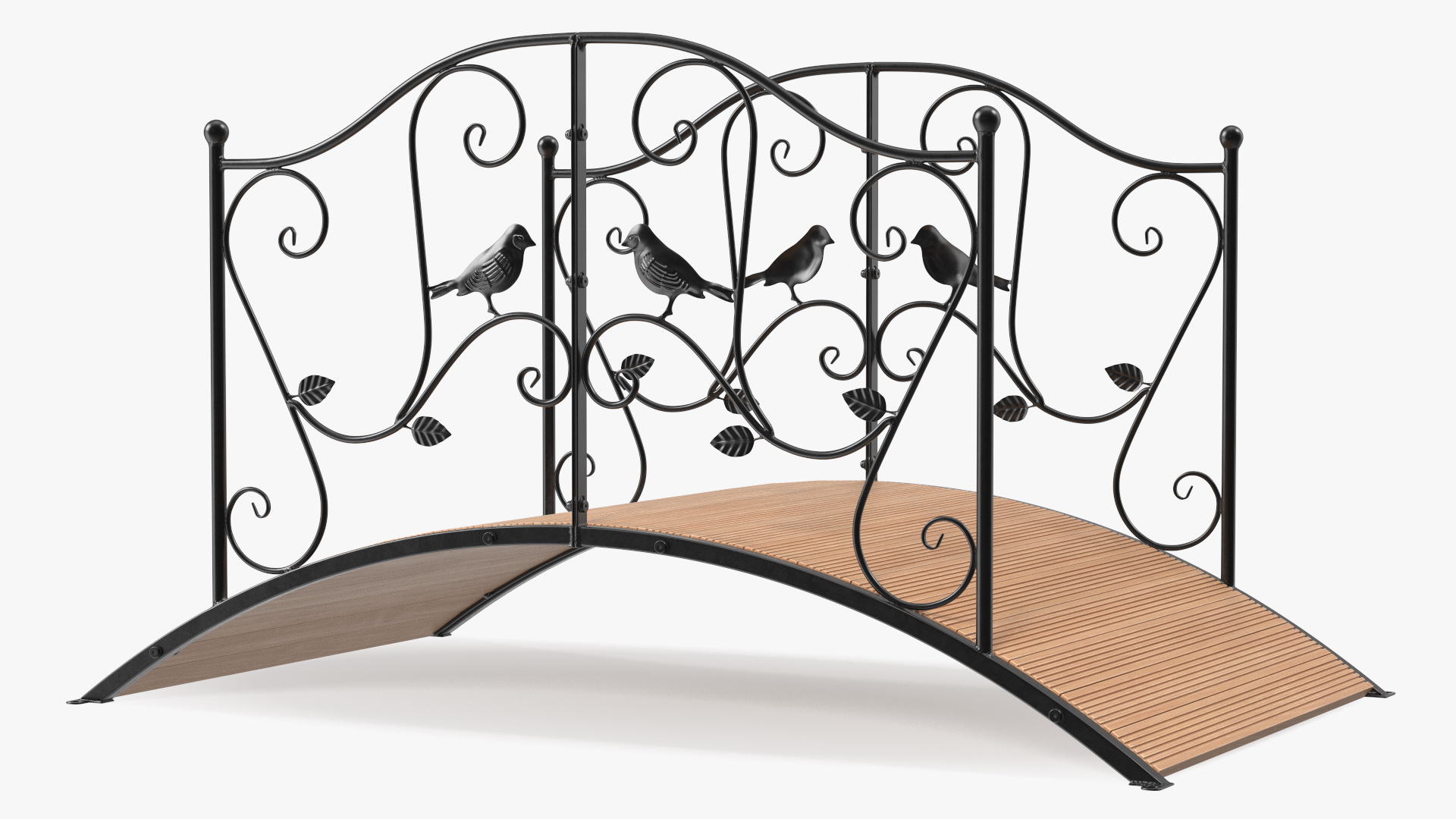 3D model Decorative Iron Garden Bridge Black