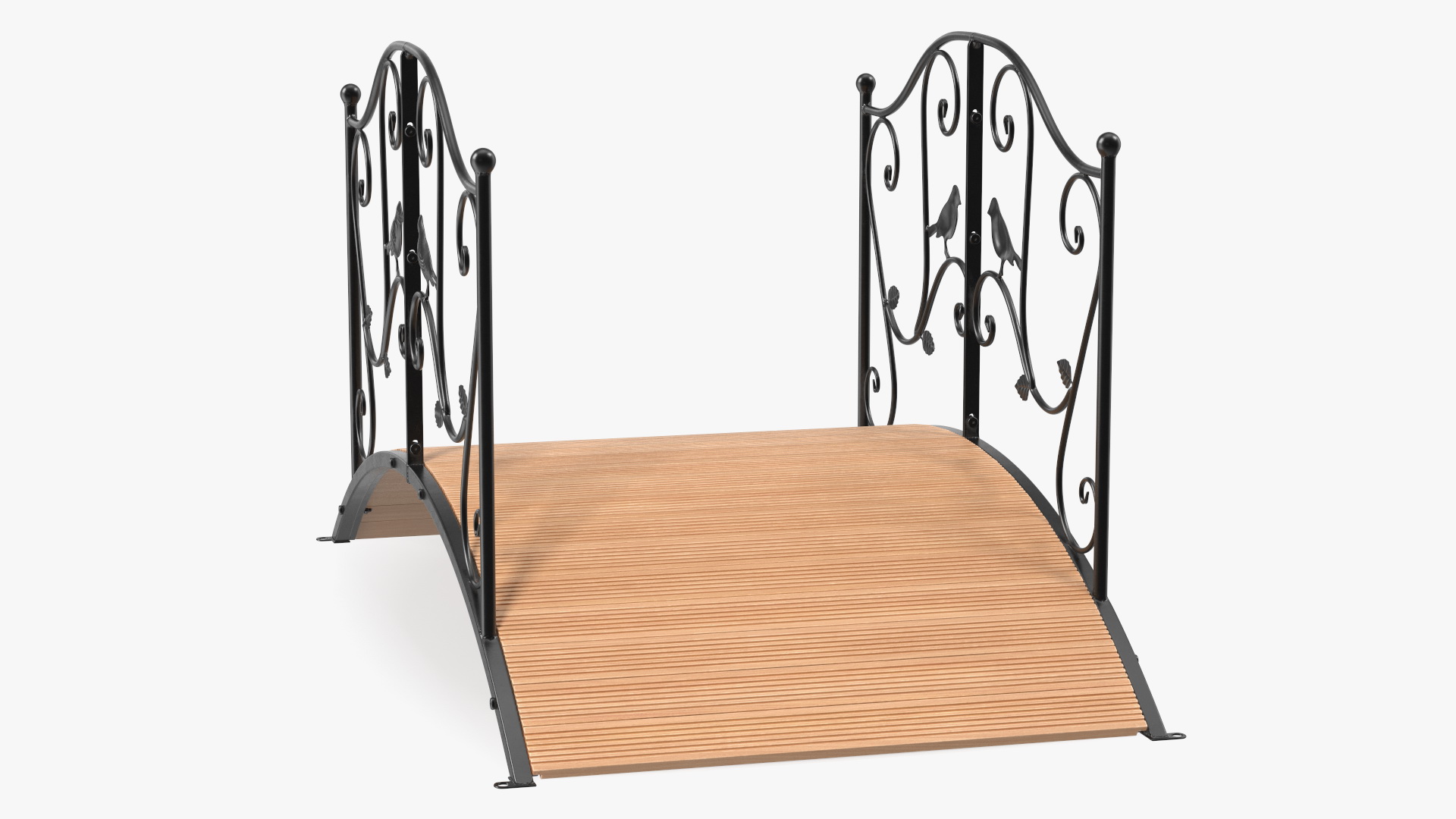 3D model Decorative Iron Garden Bridge Black