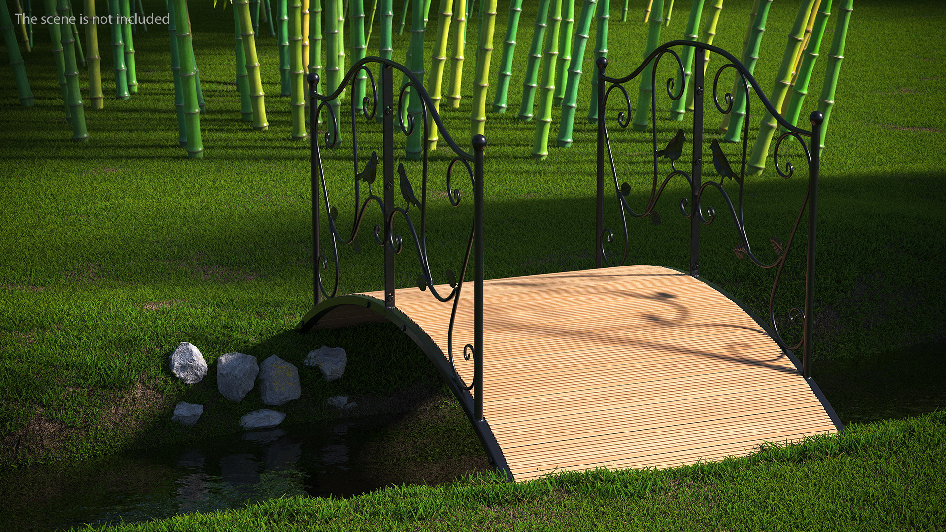 3D model Decorative Iron Garden Bridge Black
