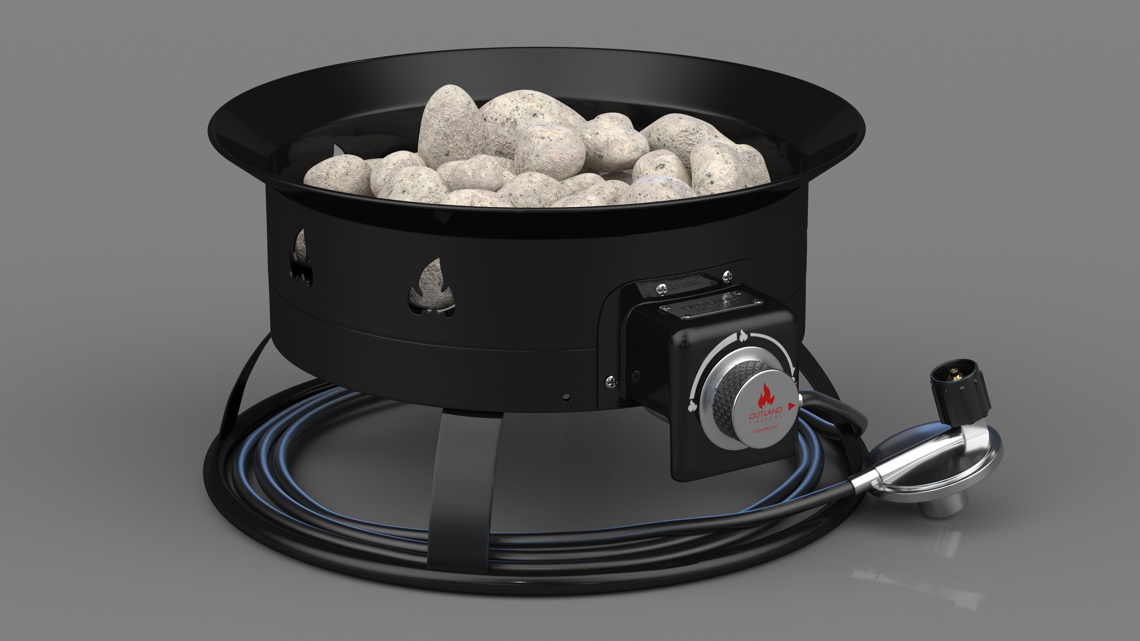 3D Outland Living Firebowl Propane Fire Pit with Rocks