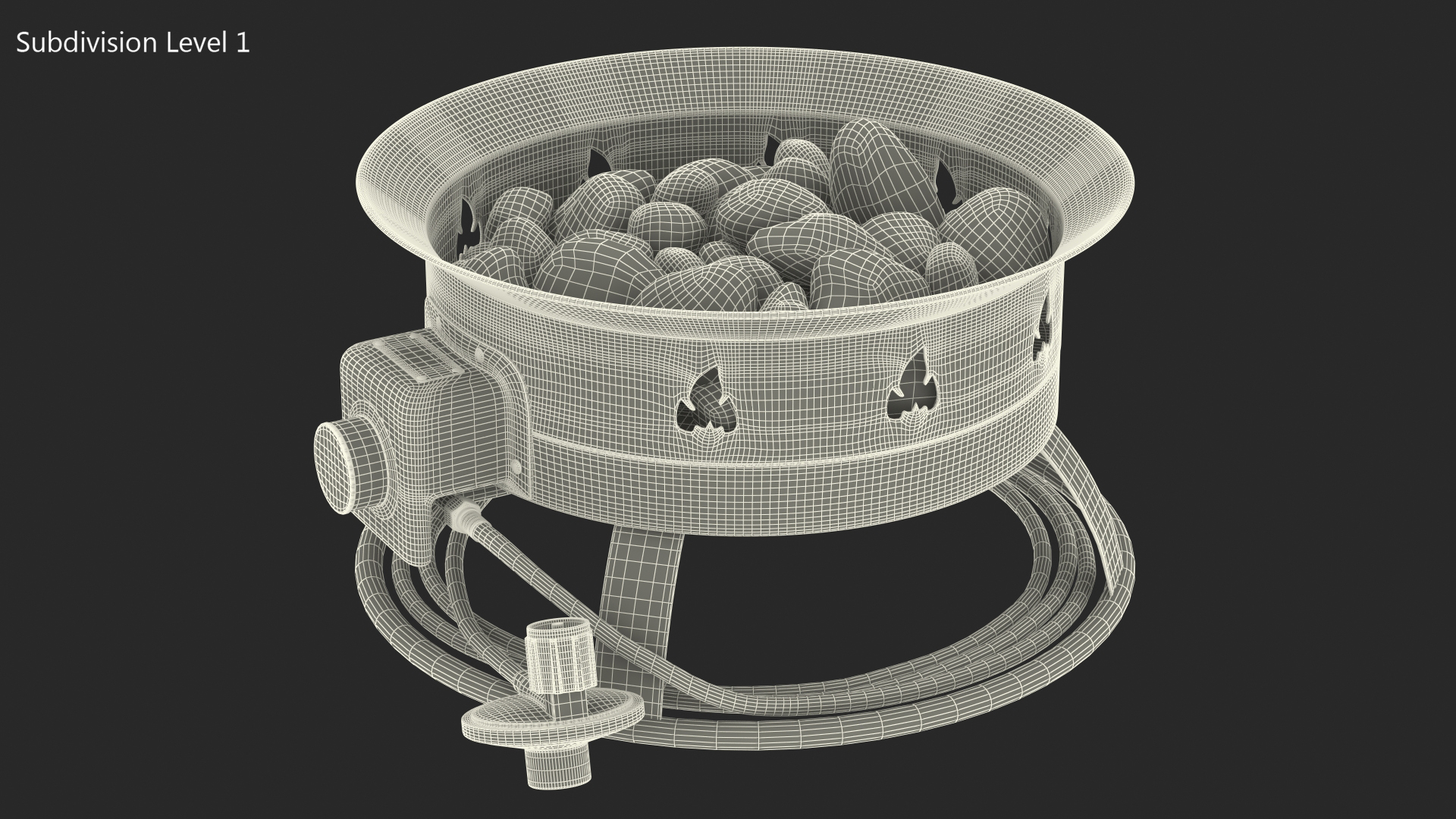 3D Outland Living Firebowl Propane Fire Pit with Rocks