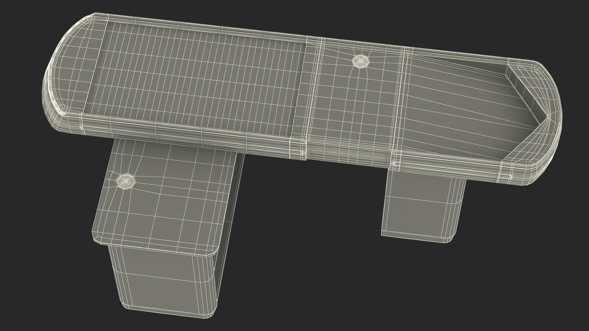 3D model Ergonomic Small Retail Checkout Counter Red Rigged