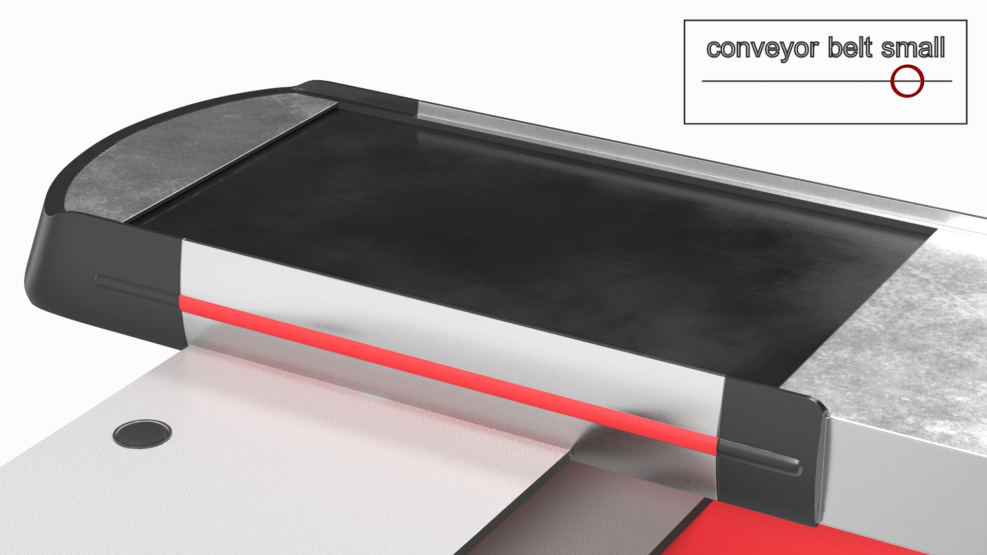 3D model Ergonomic Small Retail Checkout Counter Red Rigged