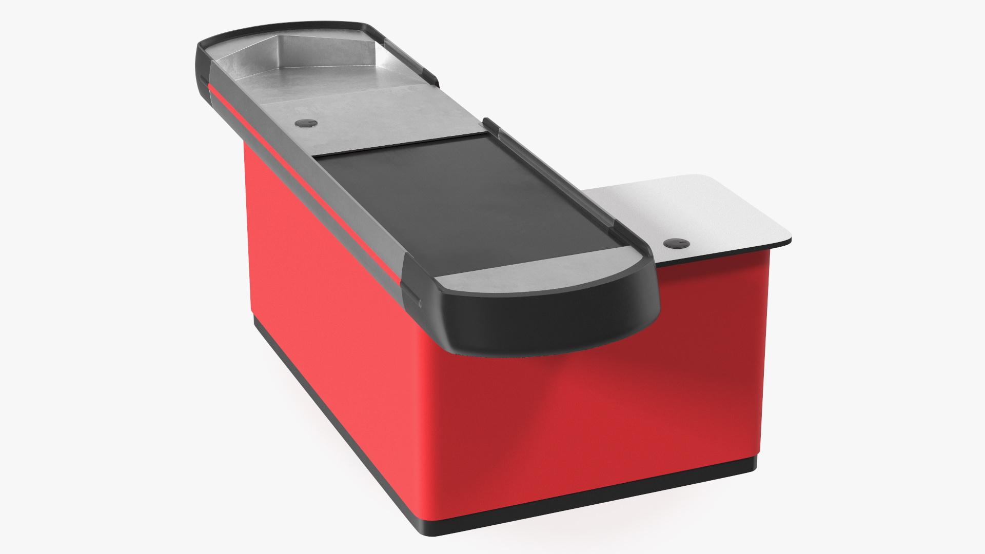 3D model Ergonomic Small Retail Checkout Counter Red Rigged