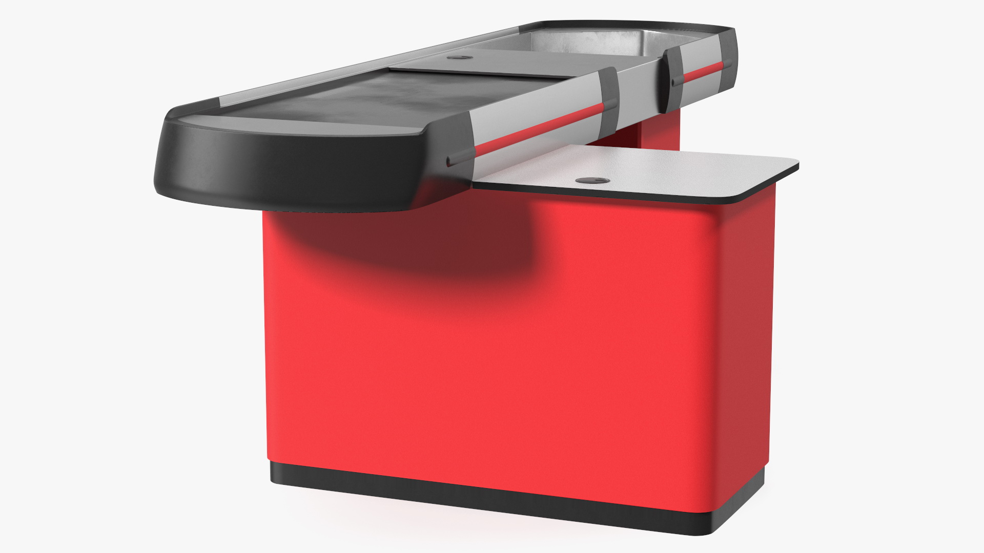 3D model Ergonomic Small Retail Checkout Counter Red Rigged