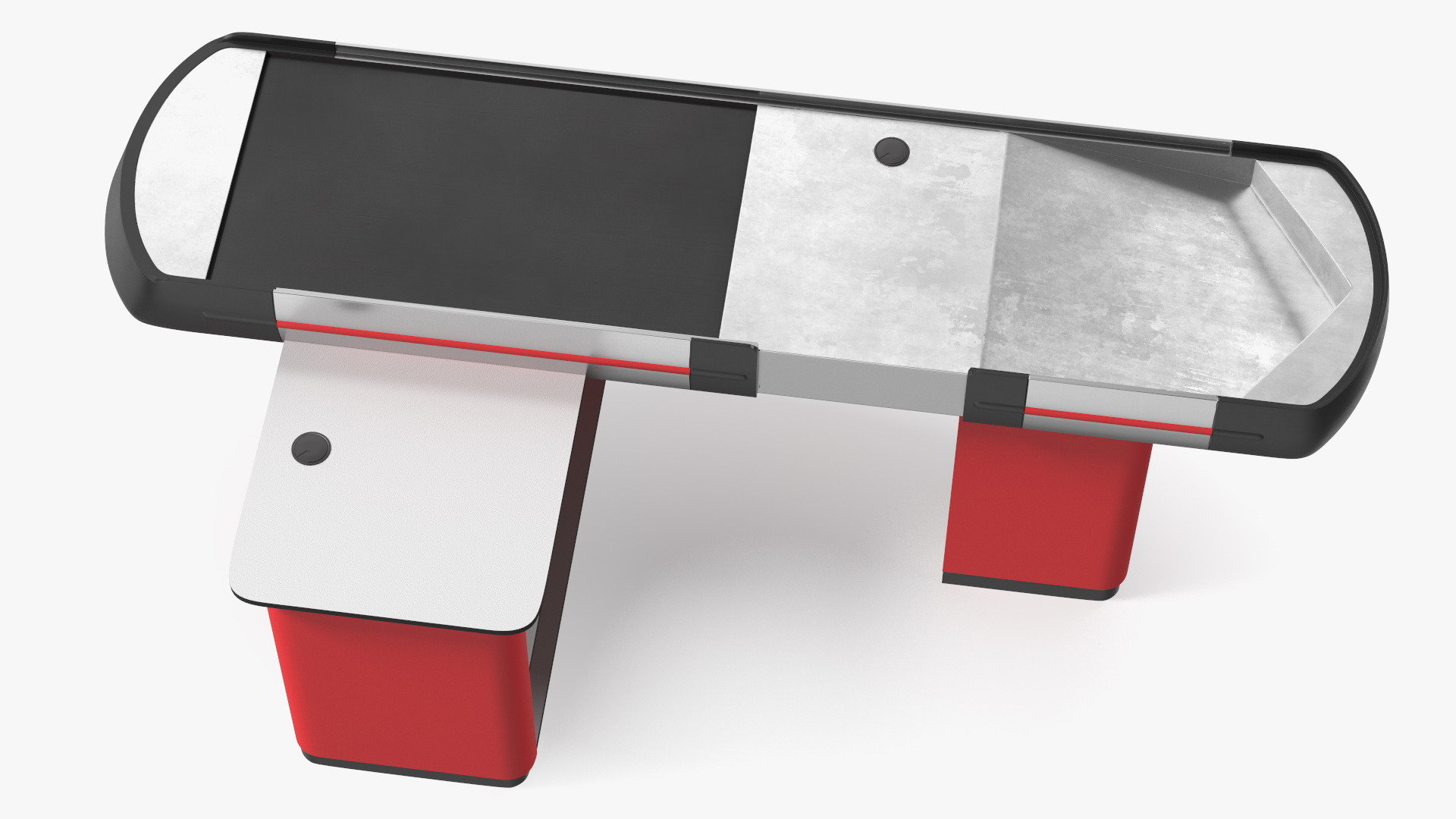 3D model Ergonomic Small Retail Checkout Counter Red Rigged