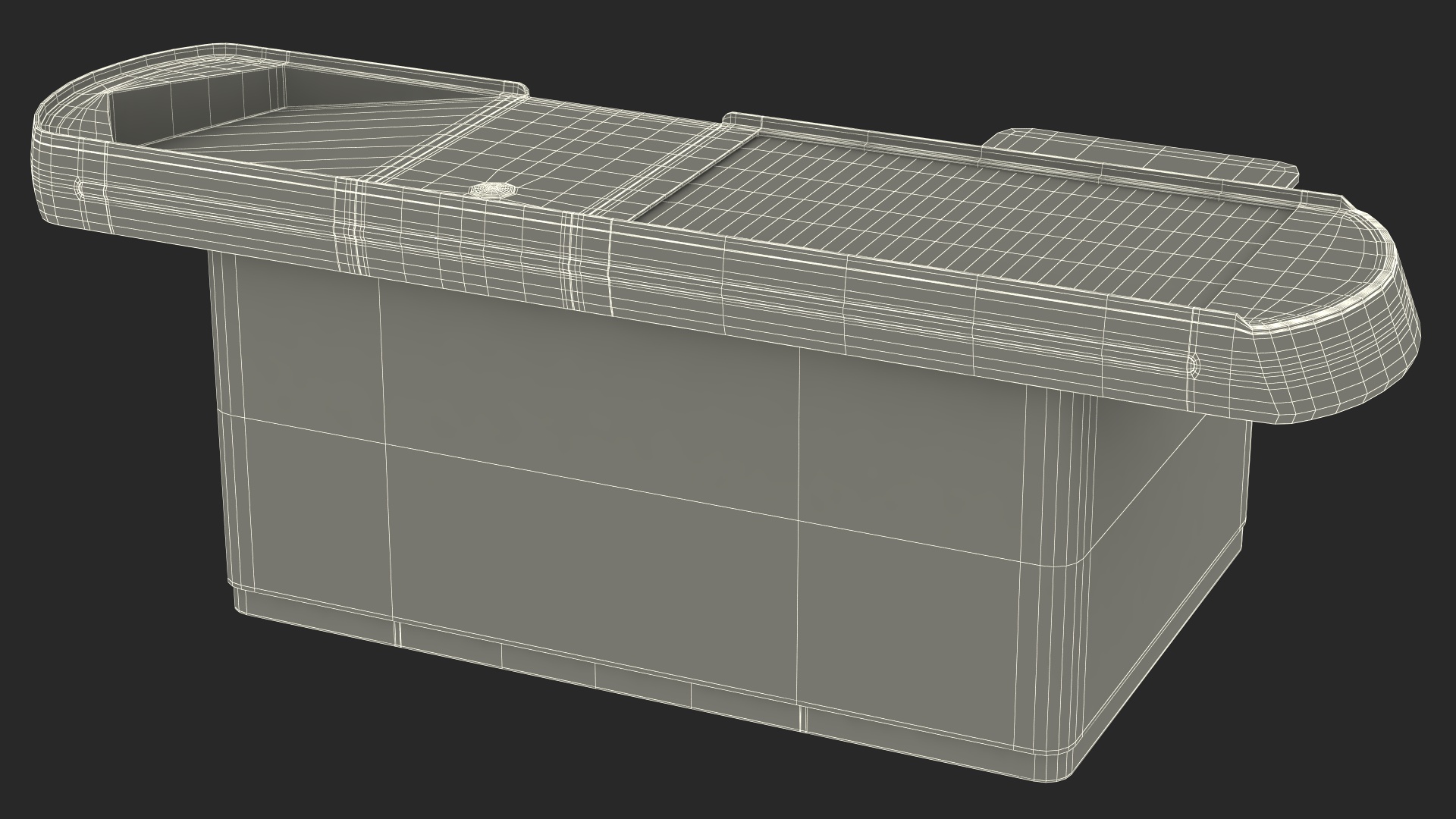 3D model Ergonomic Small Retail Checkout Counter Red Rigged