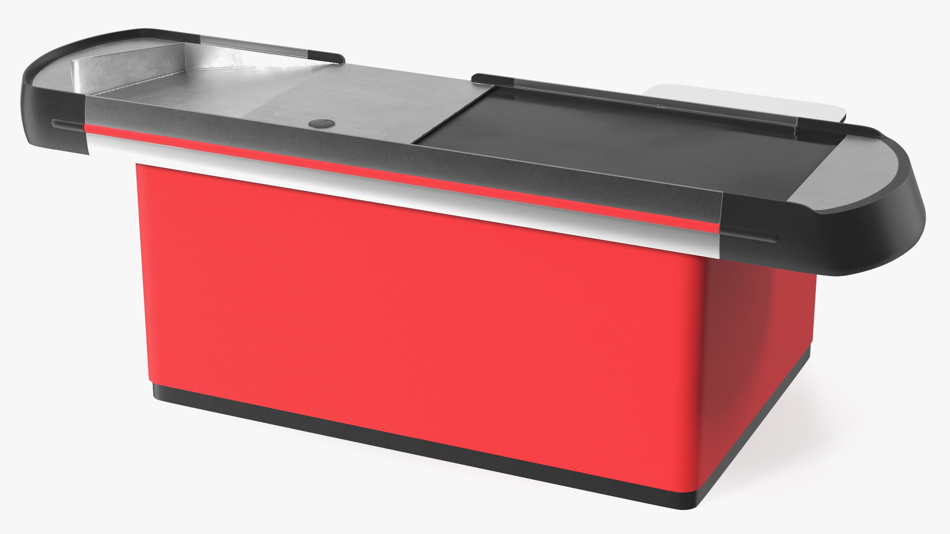 3D model Ergonomic Small Retail Checkout Counter Red Rigged