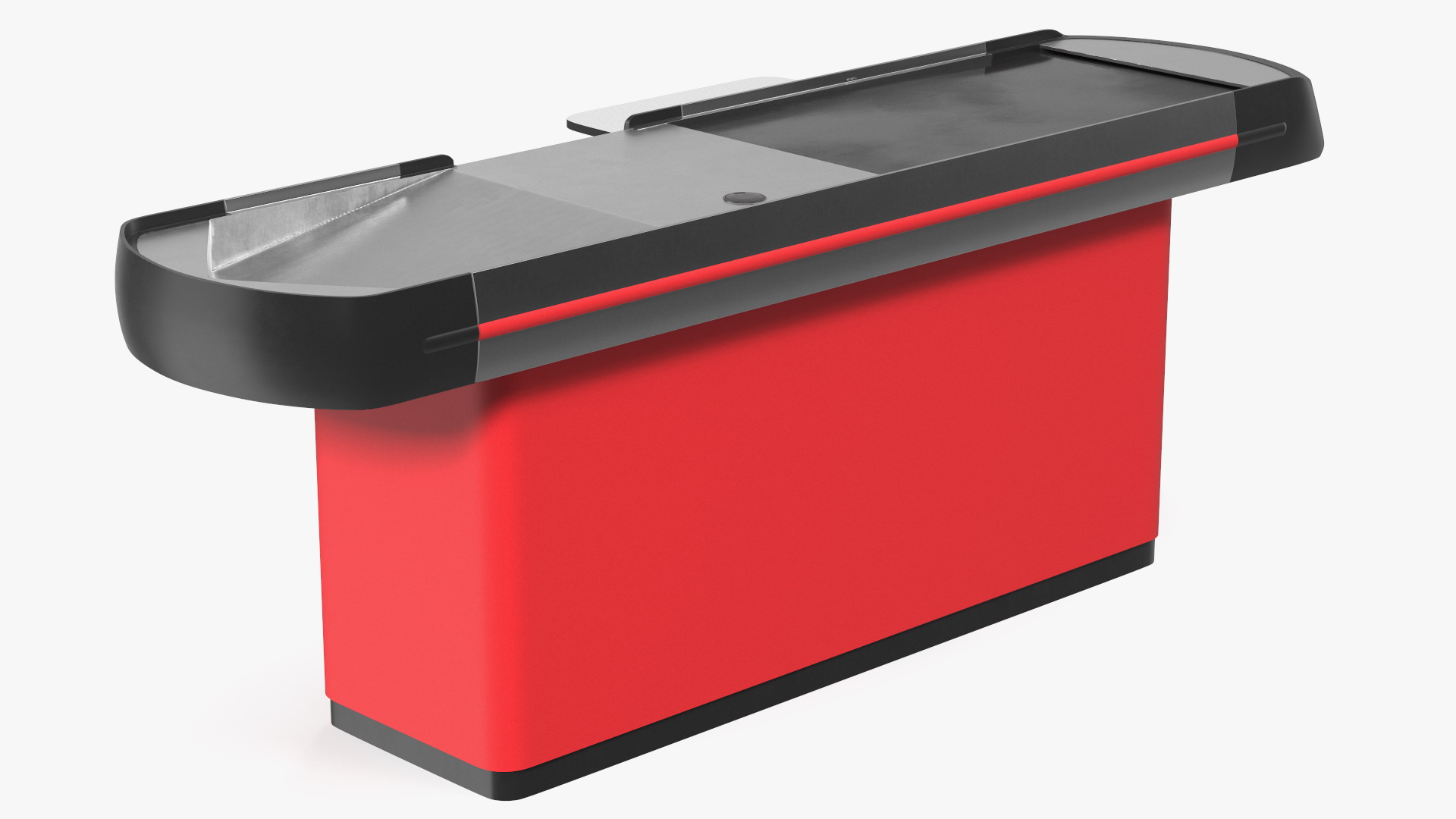 3D model Ergonomic Small Retail Checkout Counter Red Rigged