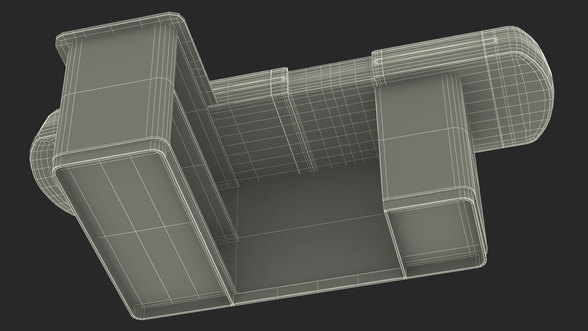 3D model Ergonomic Small Retail Checkout Counter Red Rigged
