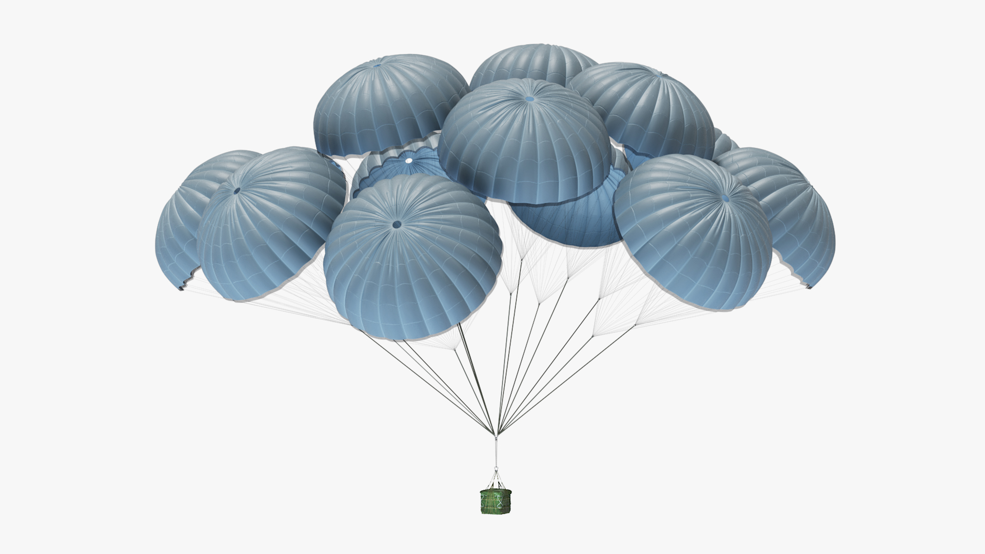 3D model Army Cargo Delivery Parachutes