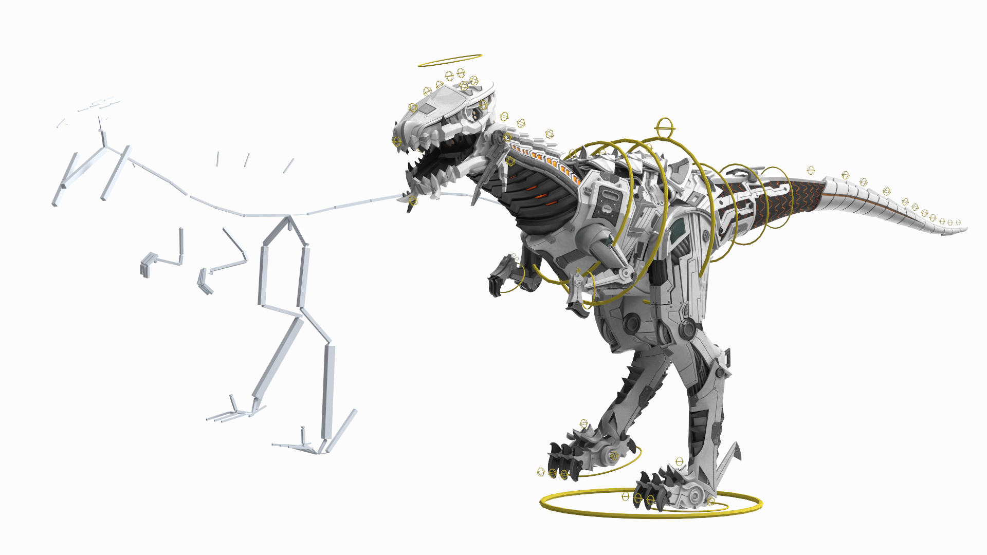 3D Dinosaur Robot Rigged