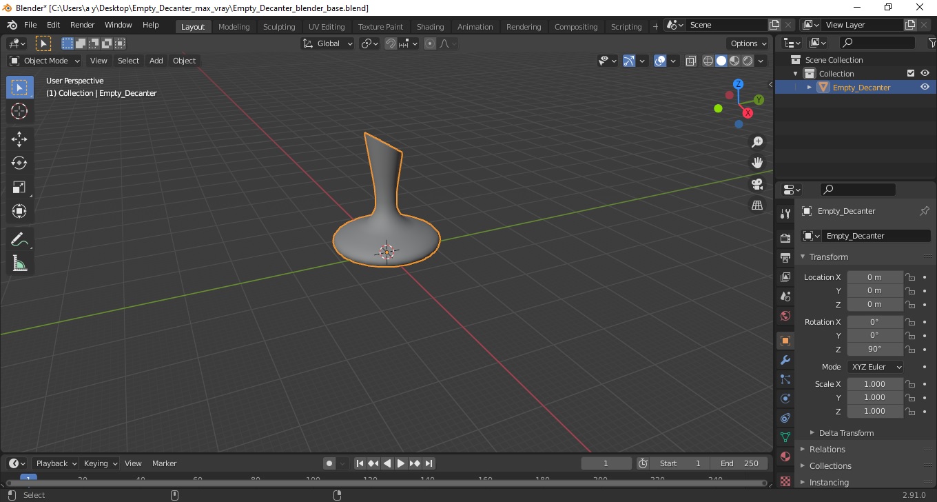 Empty Decanter 3D model