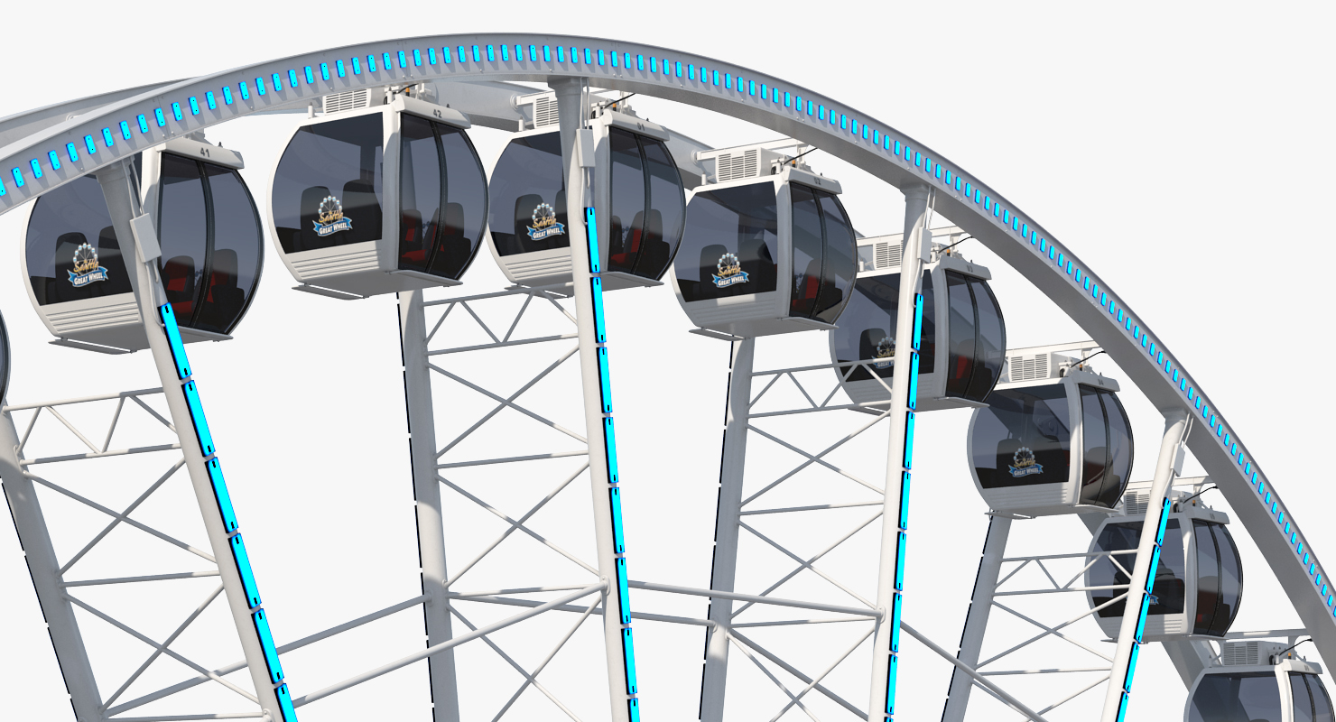 3D model Seattle Great Ferris Wheel at Night