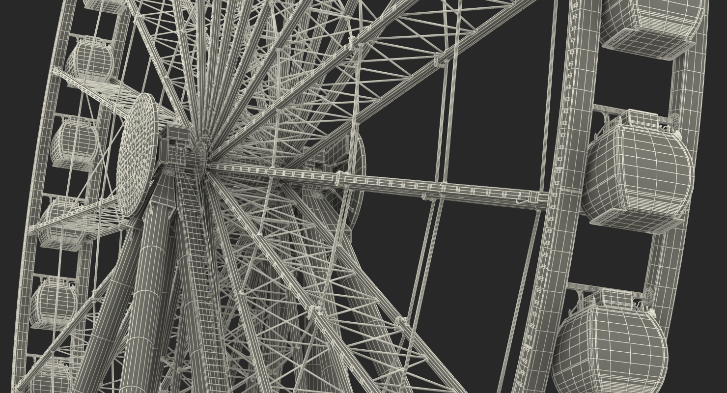 3D model Seattle Great Ferris Wheel at Night