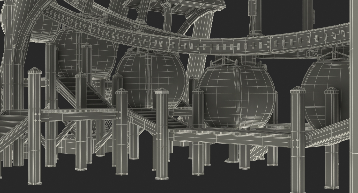 3D model Seattle Great Ferris Wheel at Night