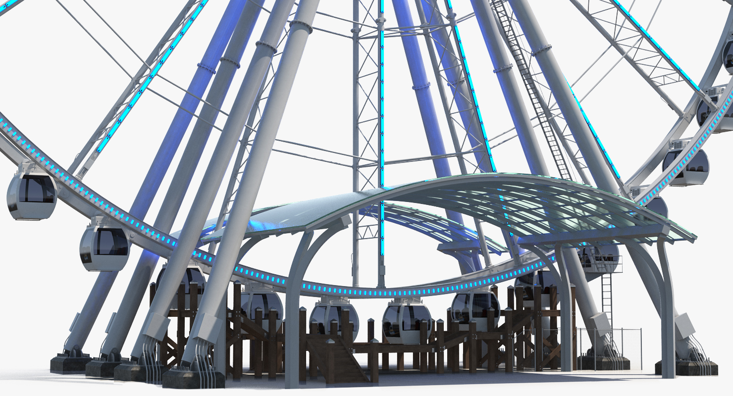 3D model Seattle Great Ferris Wheel at Night