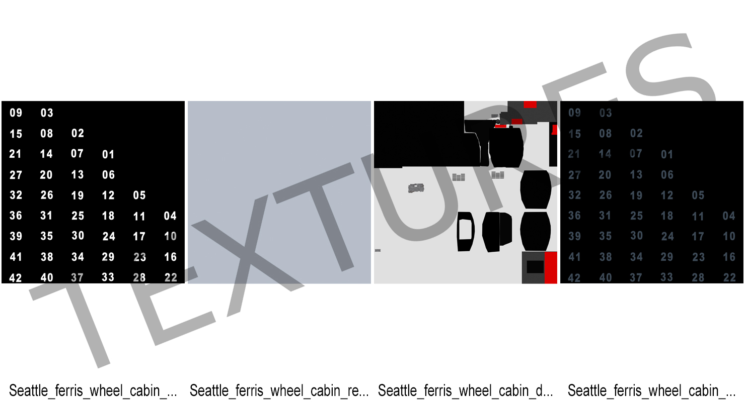 3D model Seattle Great Ferris Wheel at Night