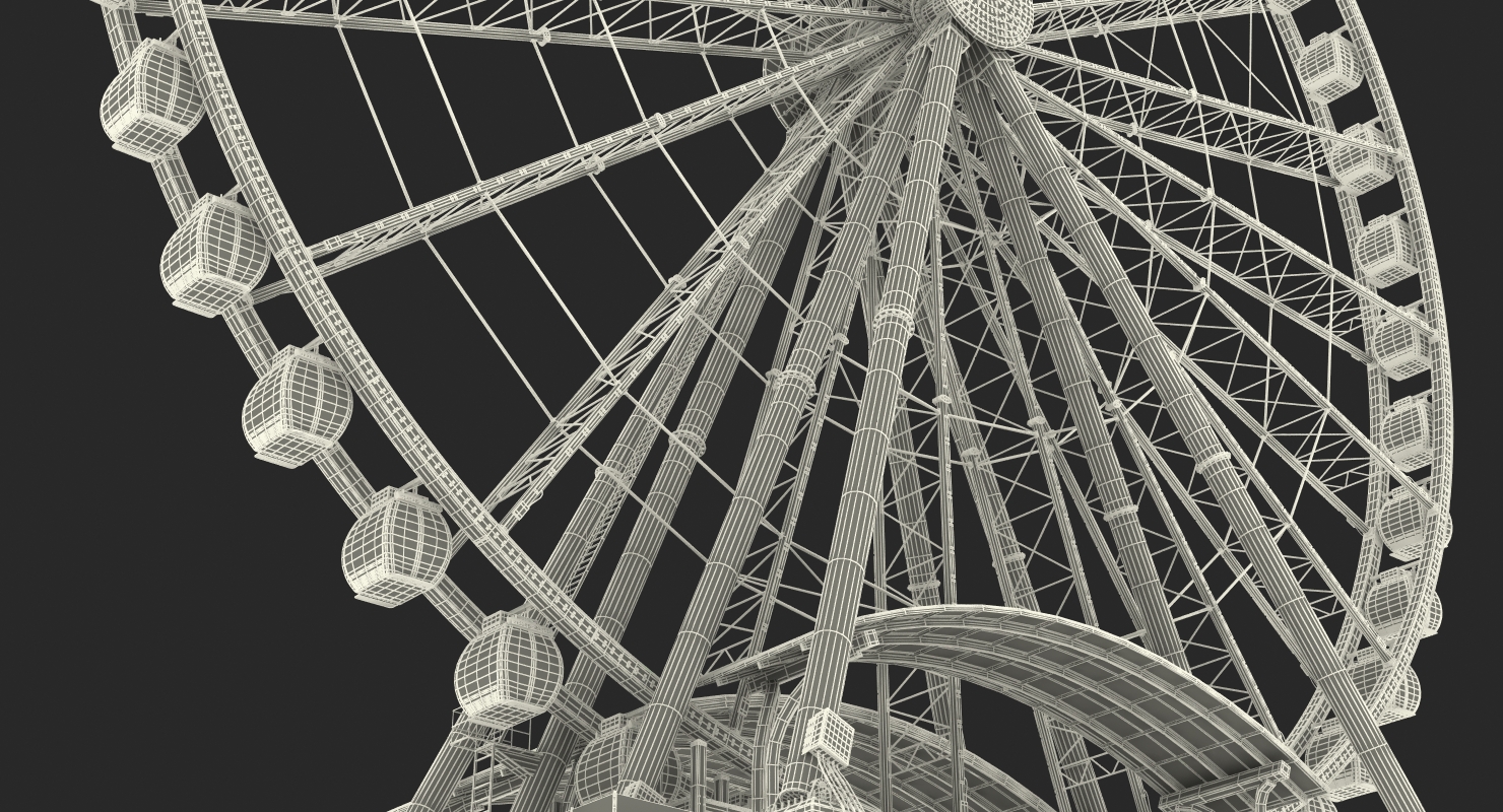 3D model Seattle Great Ferris Wheel at Night