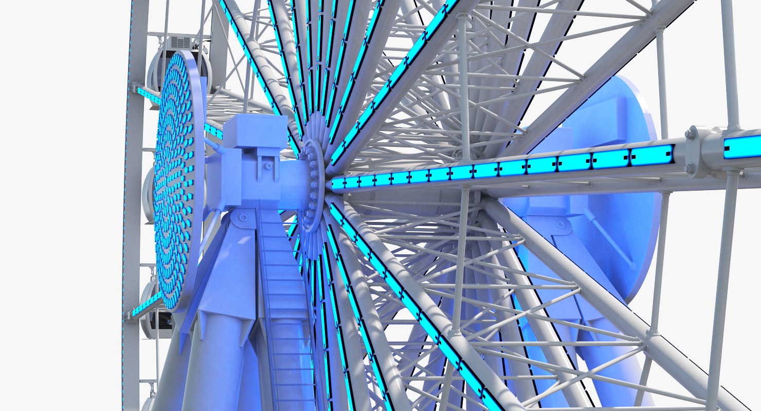 3D model Seattle Great Ferris Wheel at Night