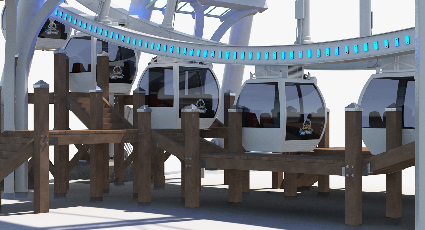 3D model Seattle Great Ferris Wheel at Night