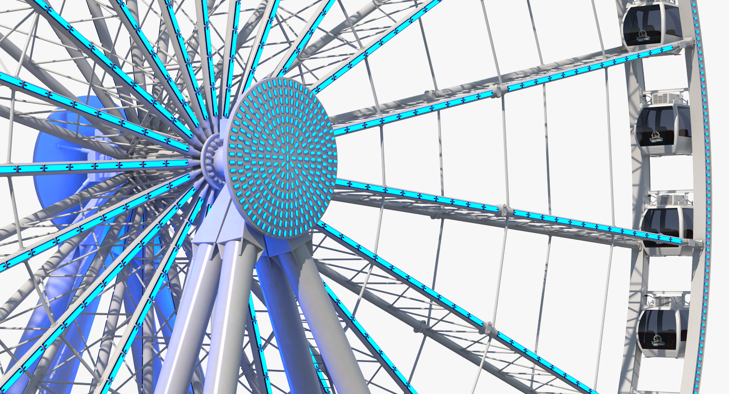 3D model Seattle Great Ferris Wheel at Night