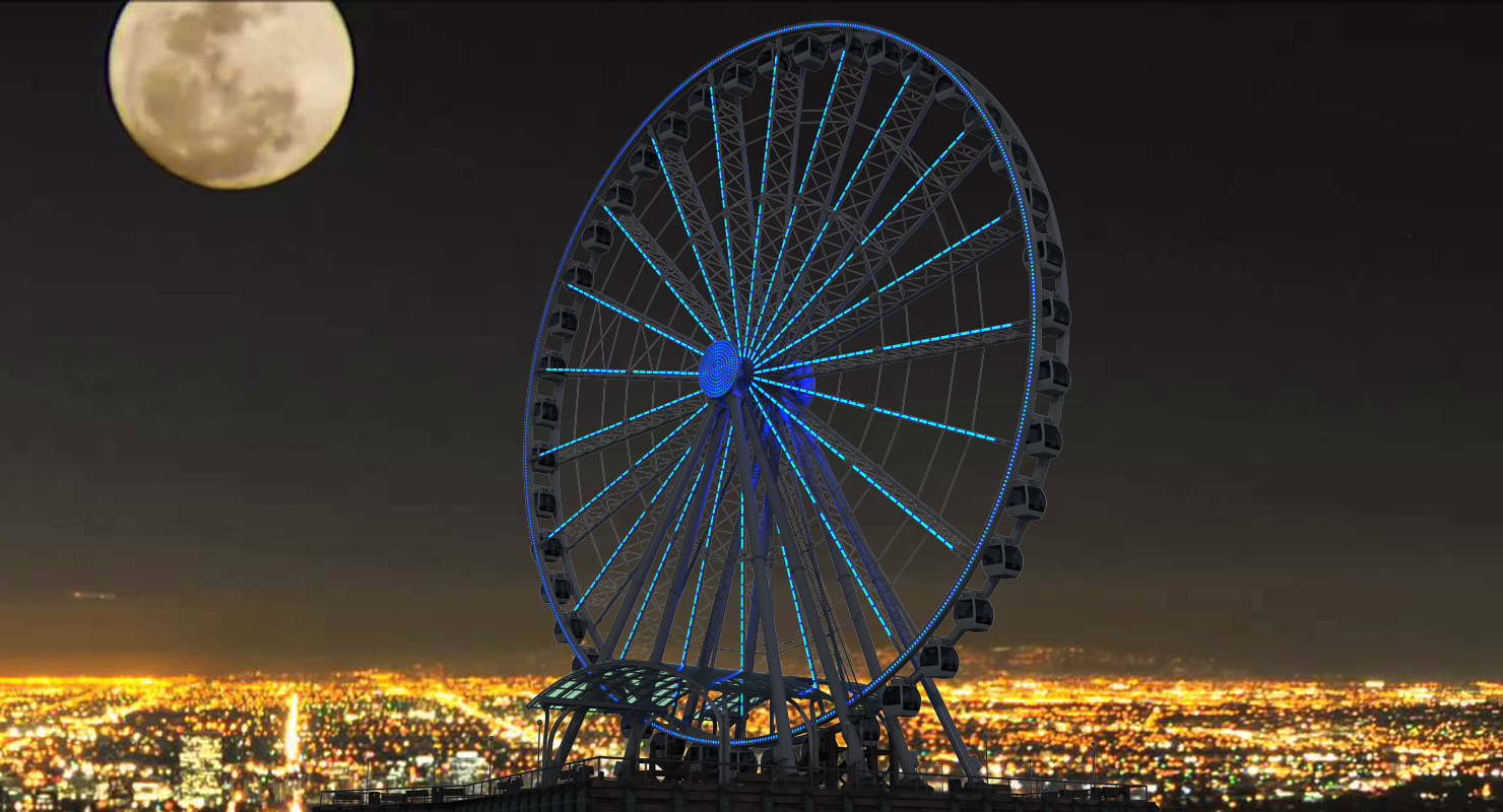 3D model Seattle Great Ferris Wheel at Night