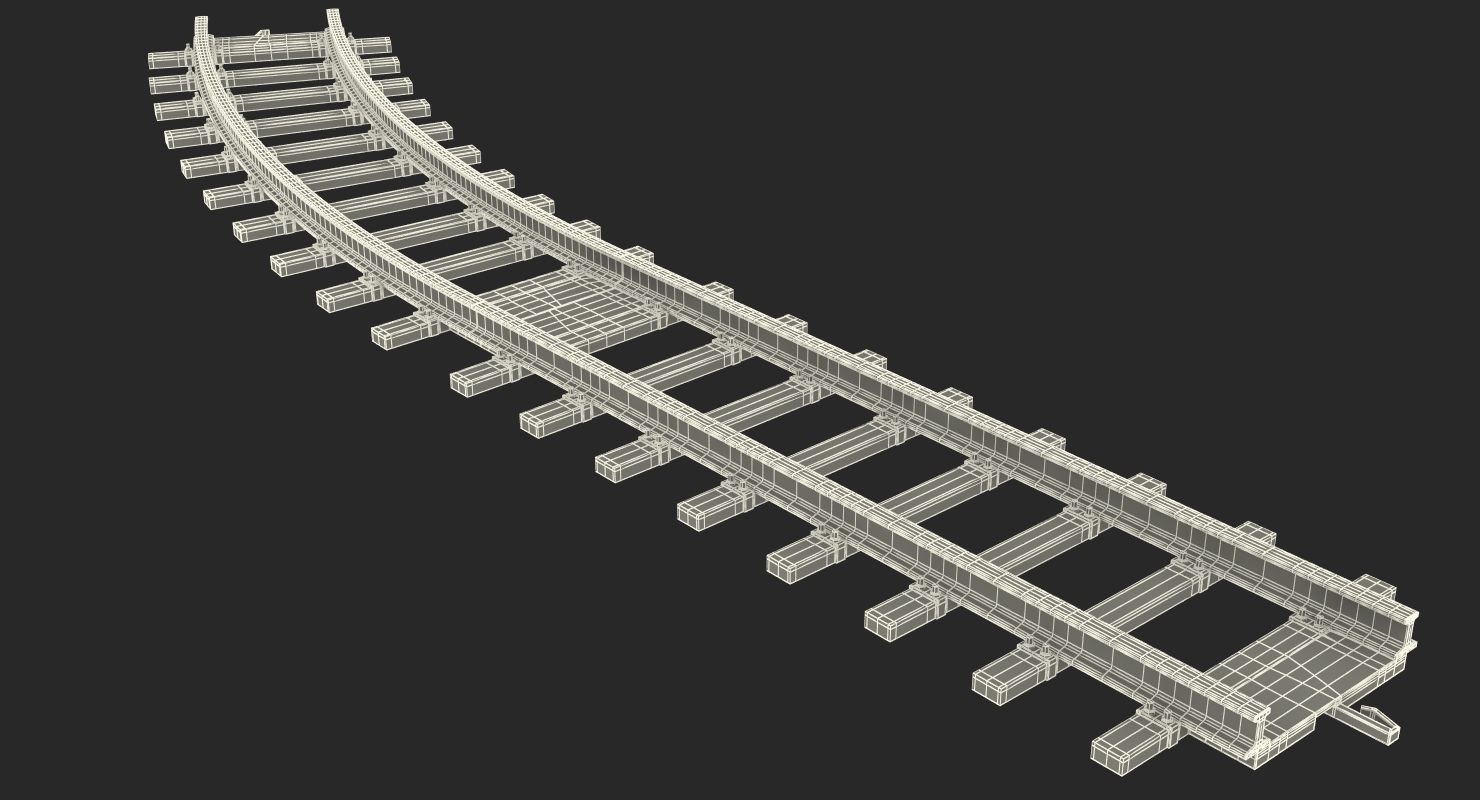 3D Toy Rails Set model