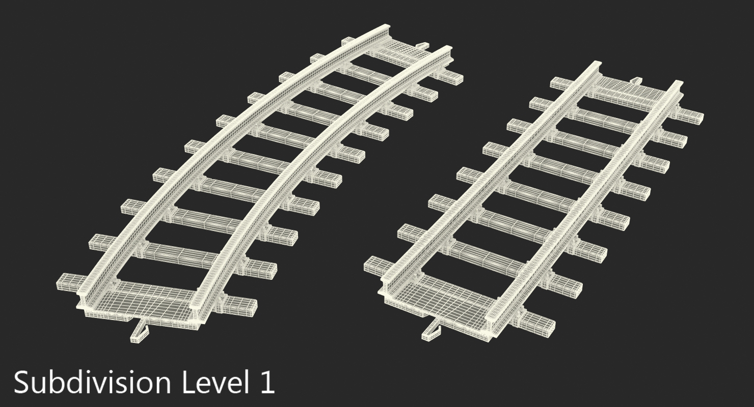 3D Toy Rails Set model
