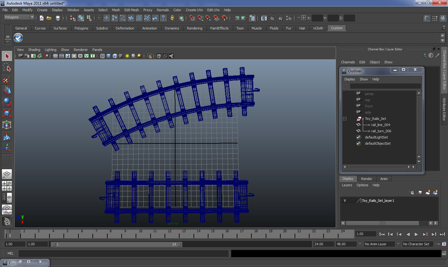 3D Toy Rails Set model