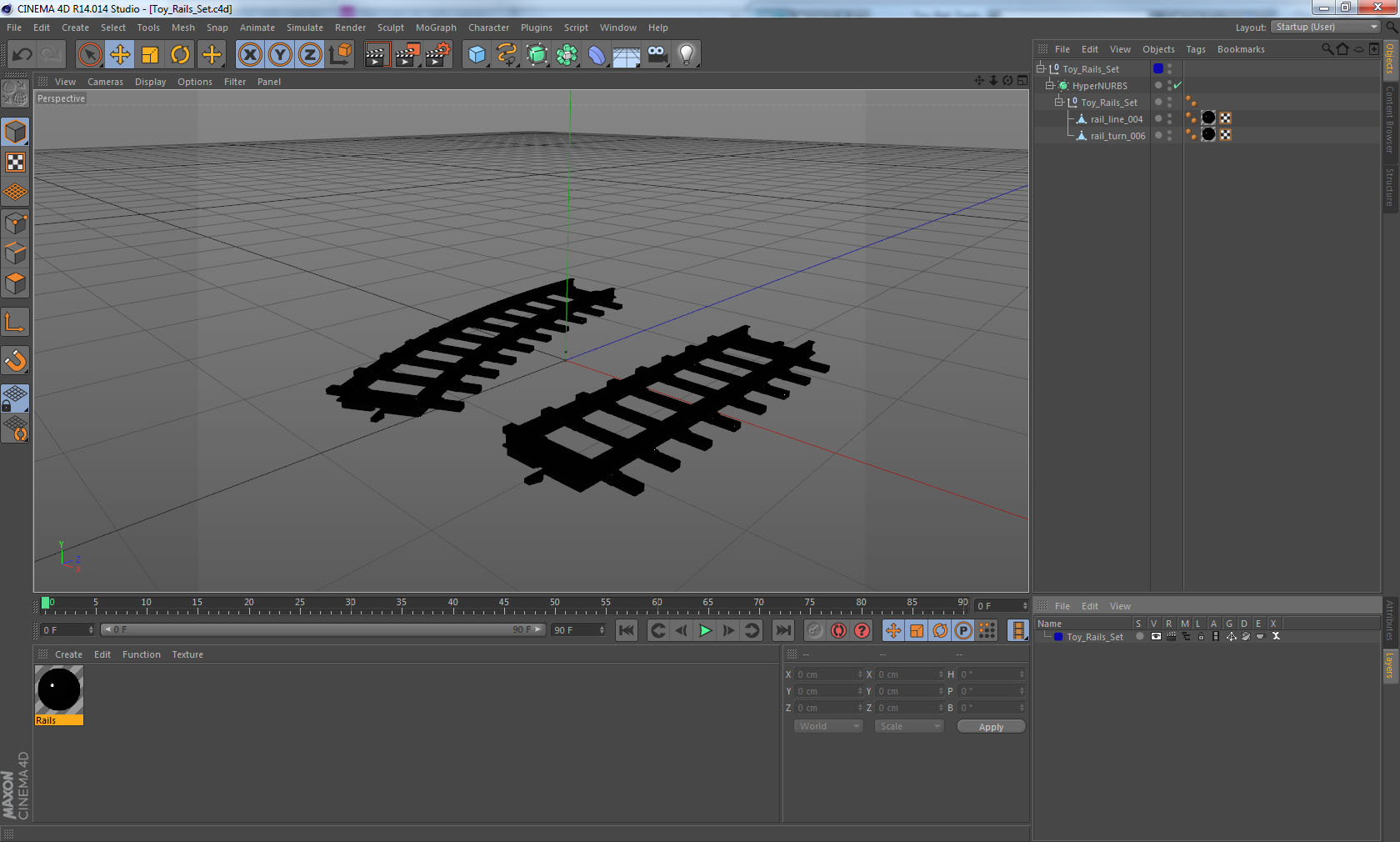 3D Toy Rails Set model