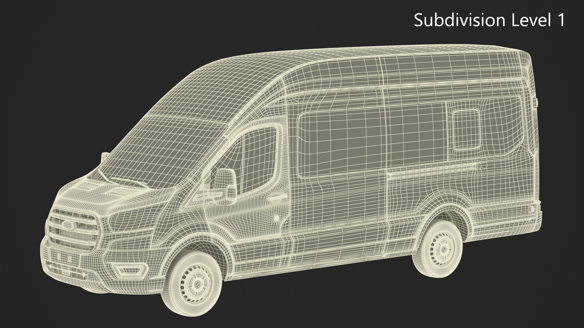 Ford Transit Cargo Blue 2020 Simple Interior 3D model