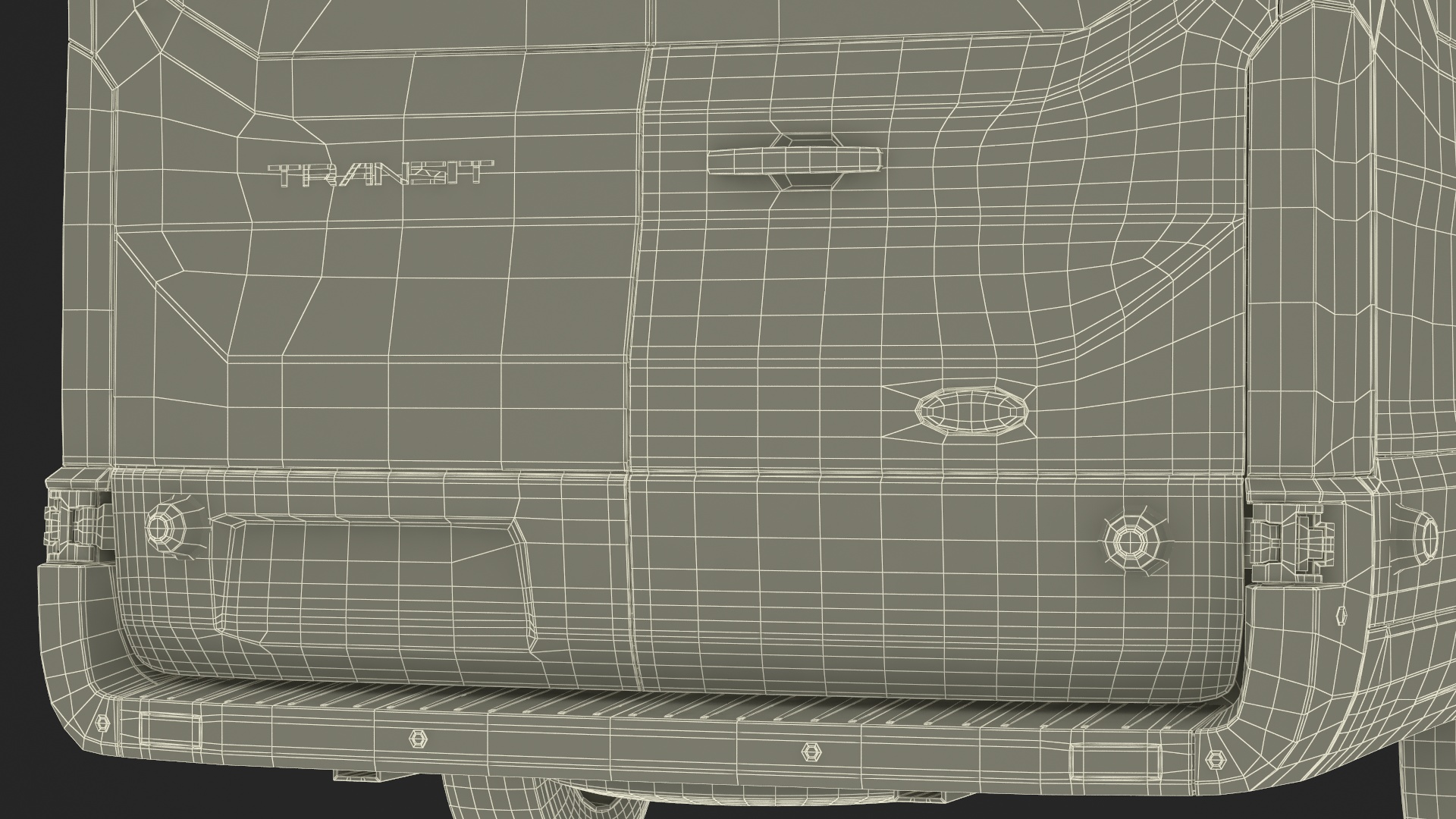 Ford Transit Cargo Blue 2020 Simple Interior 3D model