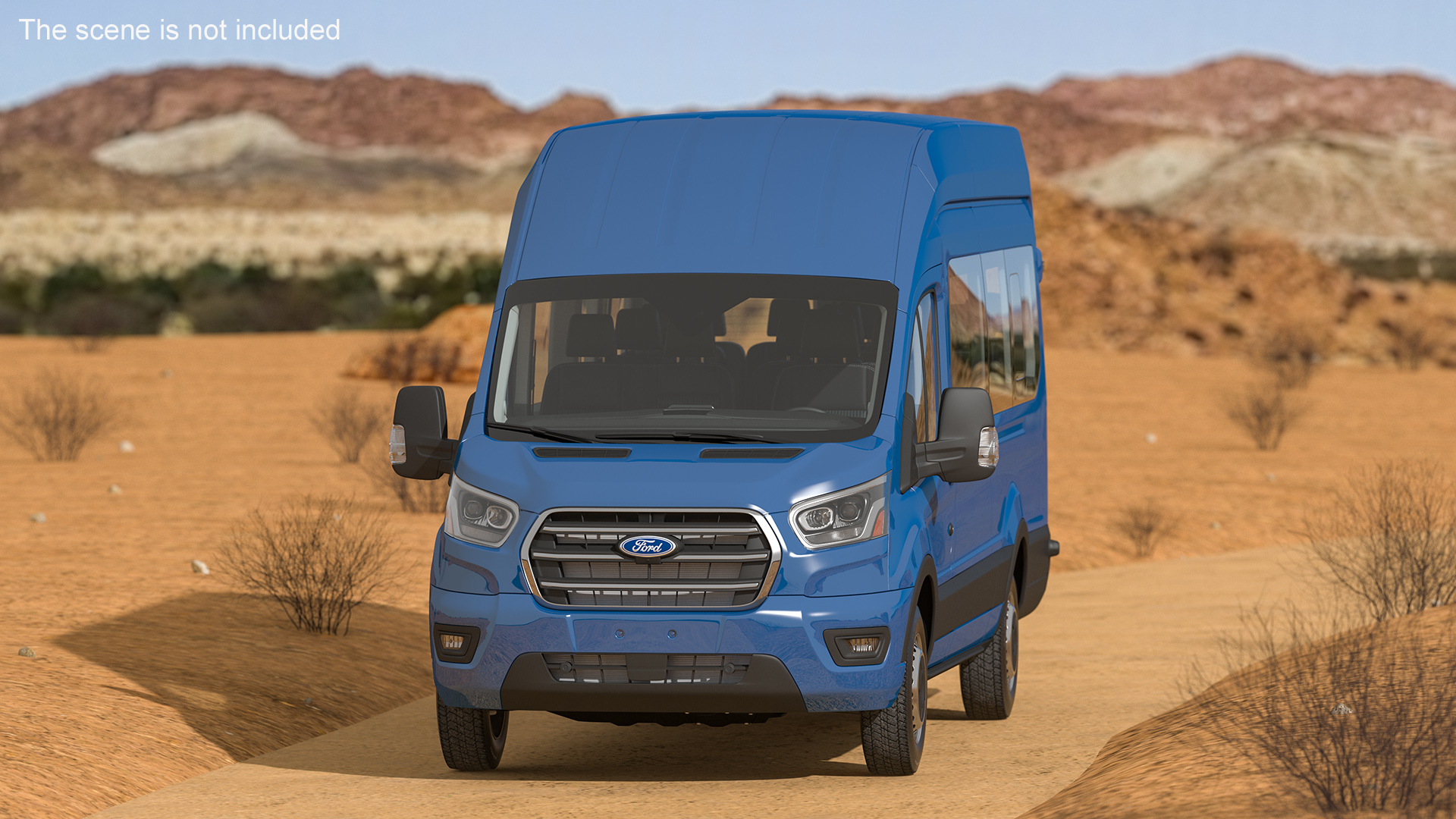 Ford Transit Cargo Blue 2020 Simple Interior 3D model