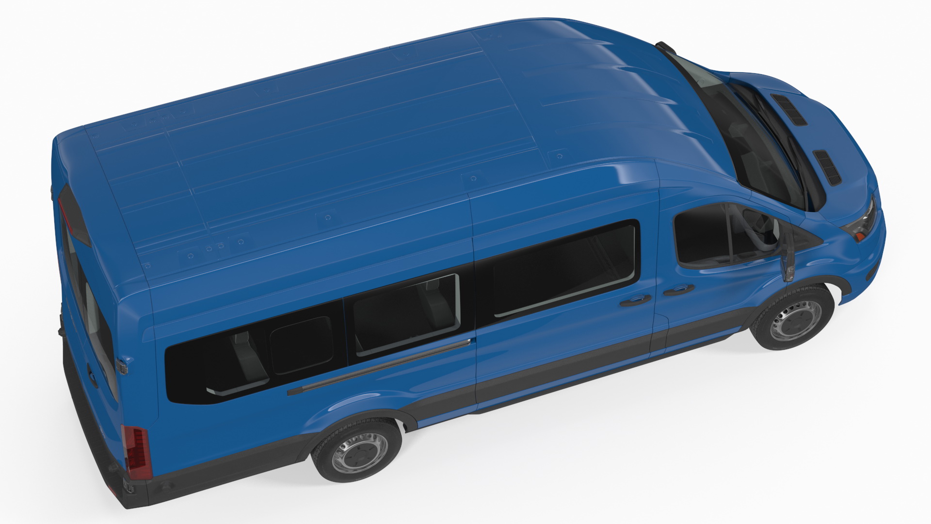 Ford Transit Cargo Blue 2020 Simple Interior 3D model