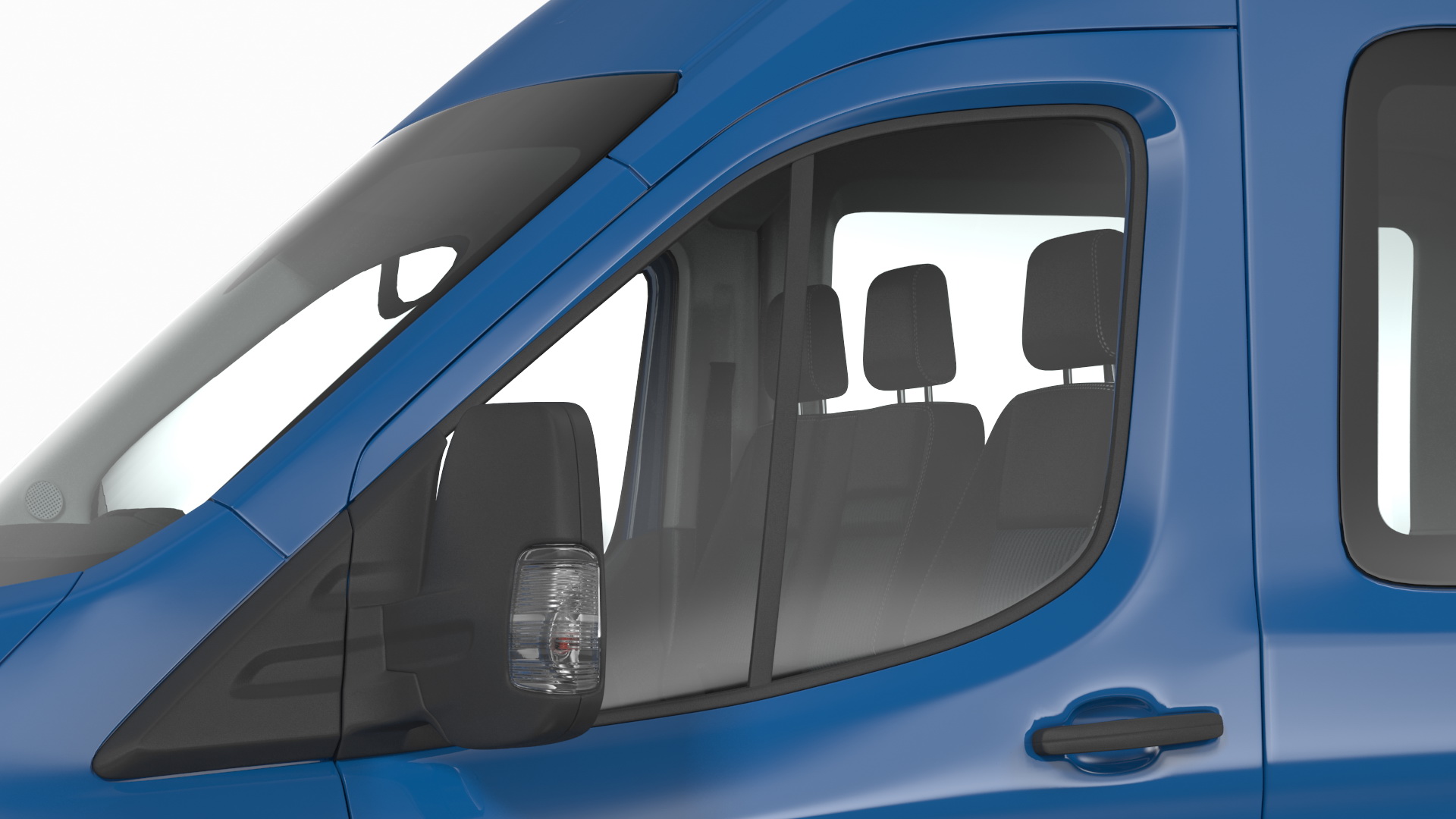 Ford Transit Cargo Blue 2020 Simple Interior 3D model