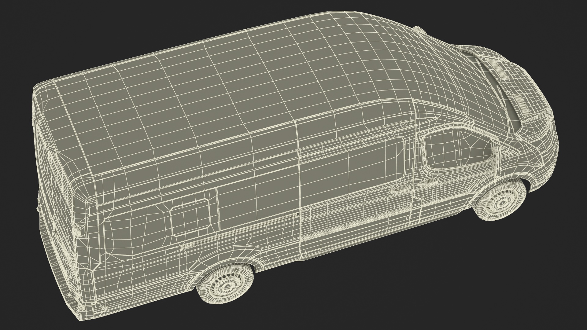 Ford Transit Cargo Blue 2020 Simple Interior 3D model